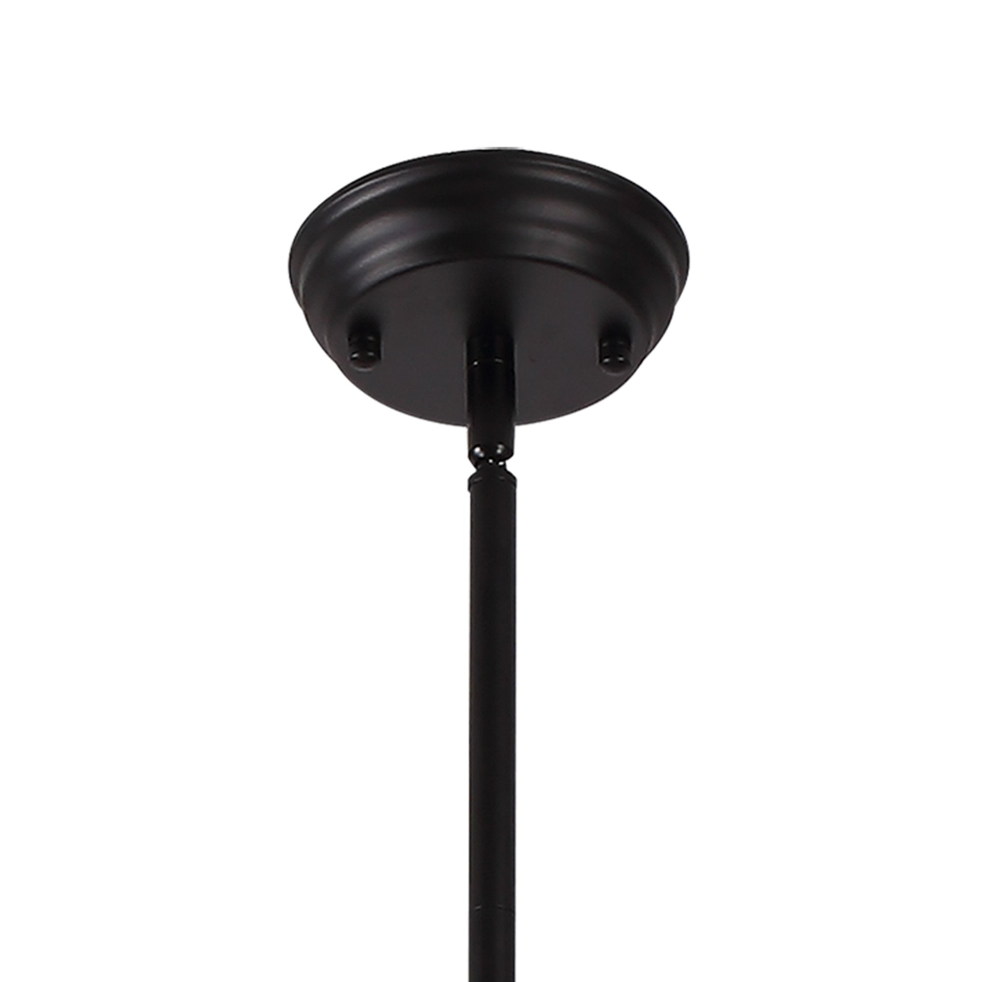 Fabula Epping Single Pendant - 30cm Round Glass Shade - Matt Black & Smoked Glass