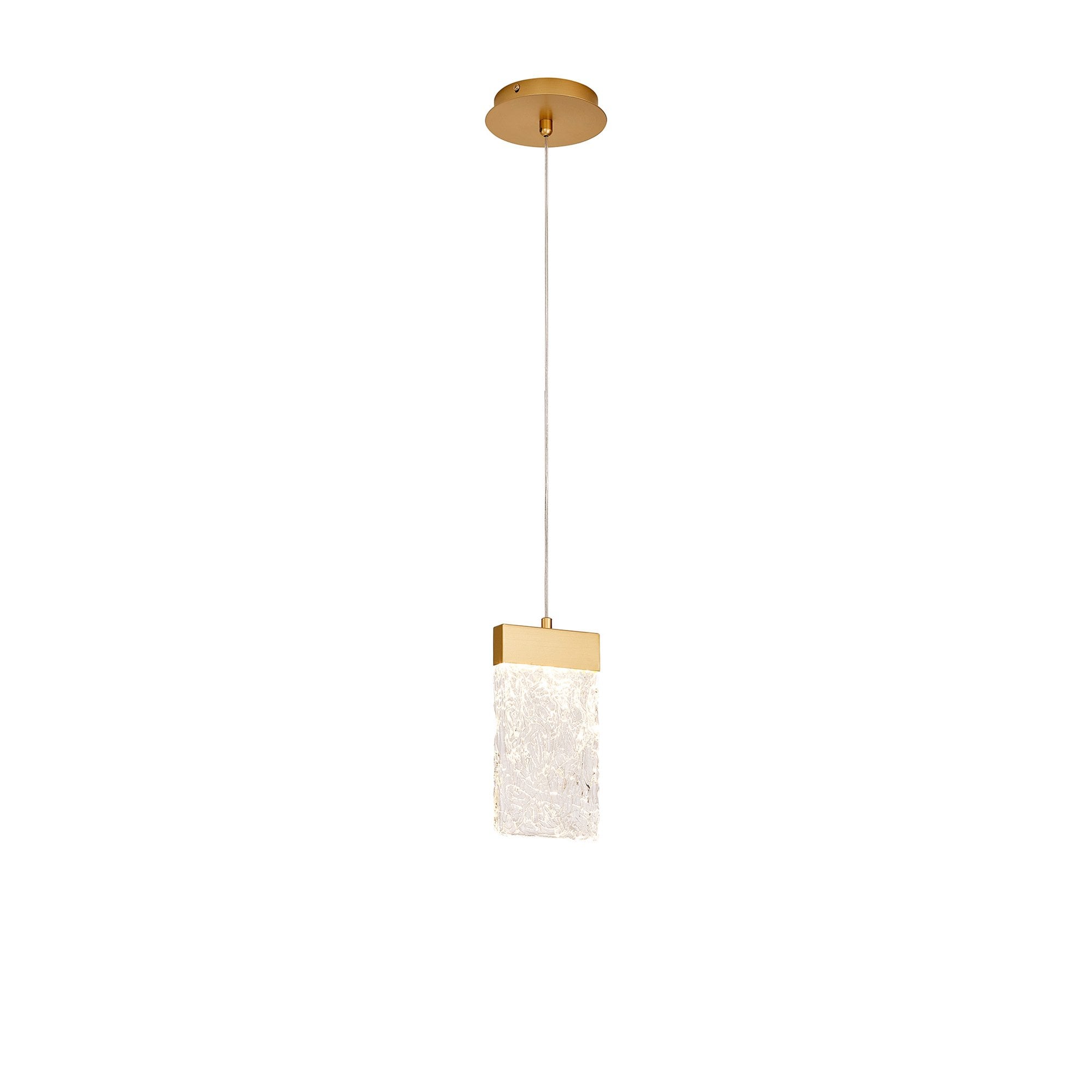 Fabula Falcon Medium Single LED Pendant - Painted Brushed Gold
