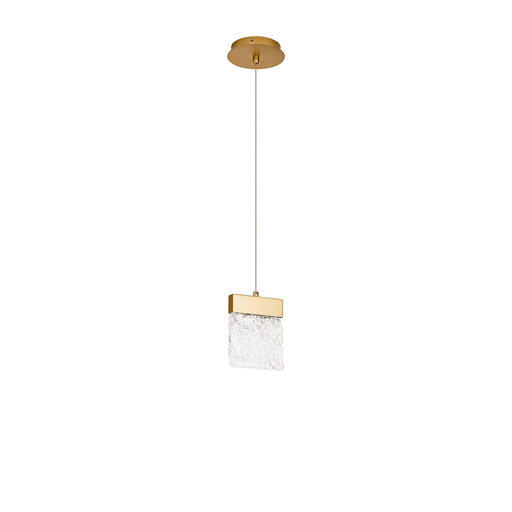 Fabula Falcon Small Single LED Pendant - Painted Brushed Gold