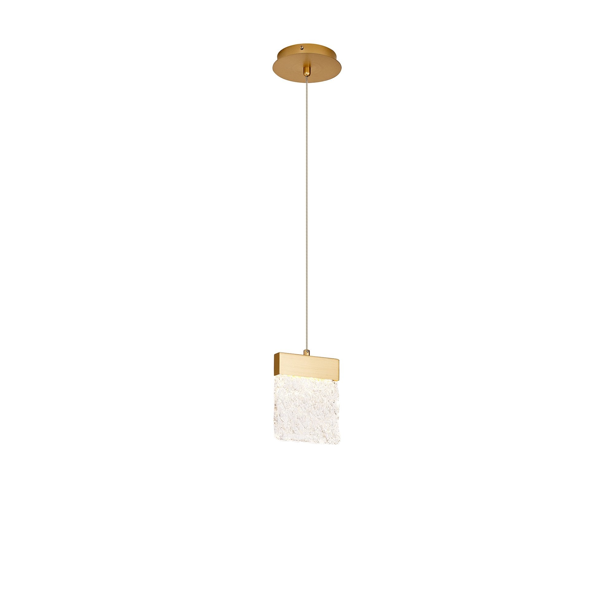 Fabula Falcon Small Single LED Pendant - Painted Brushed Gold