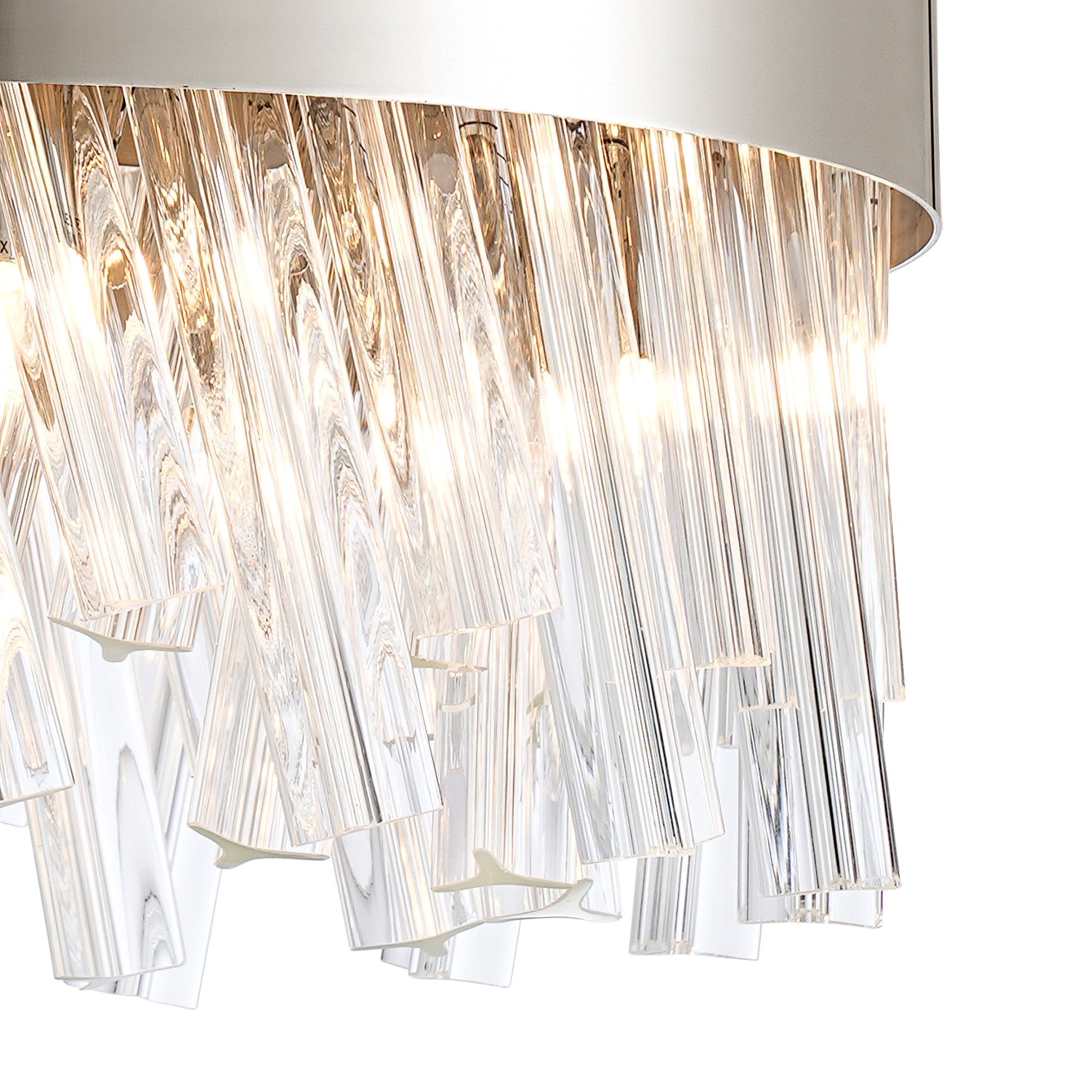 Fabula Farnley 10 Light Round Pendant - Polished Nickel & Clear Glass