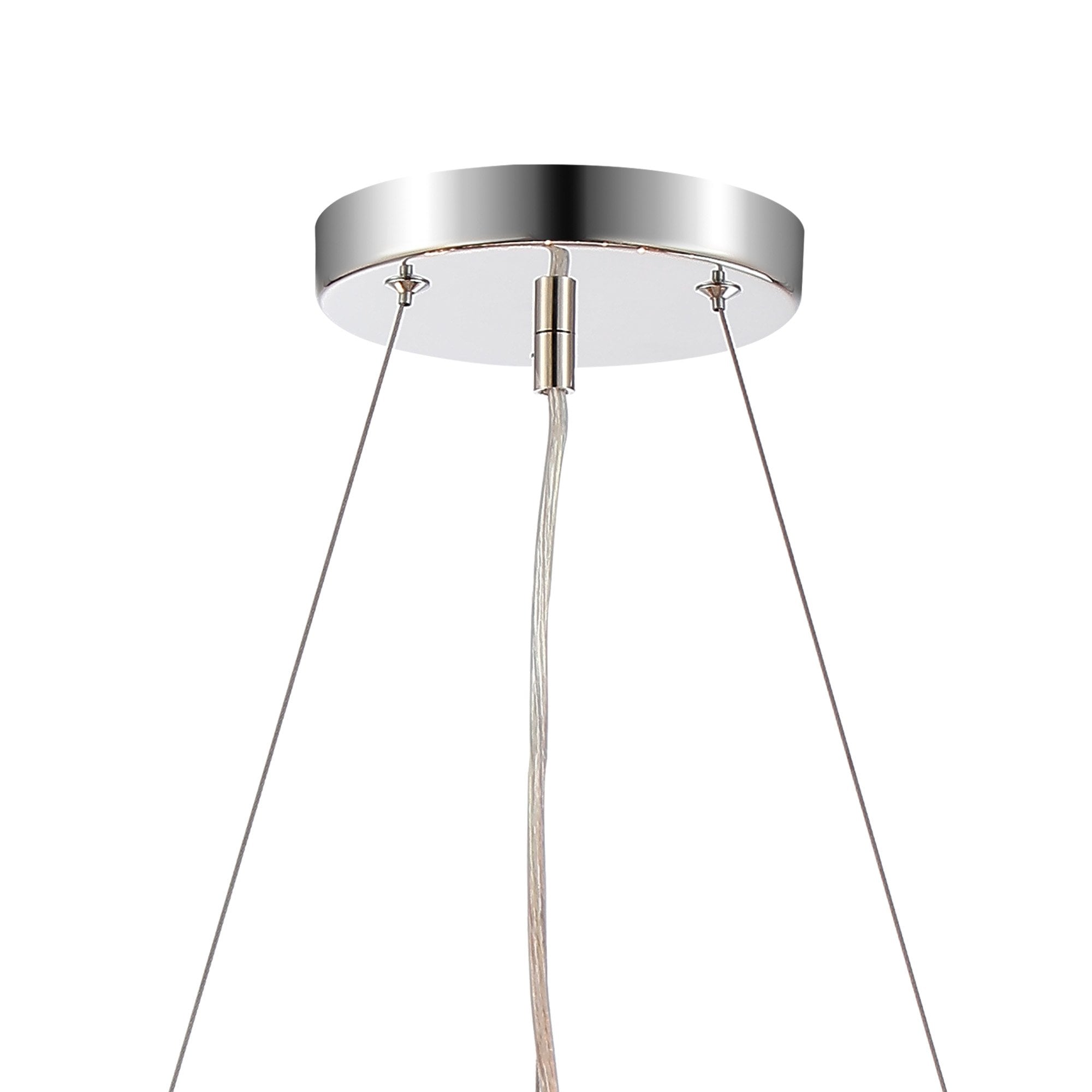 Fabula Farnley 18 Light Round Pendant - Polished Nickel & Smoked Glass