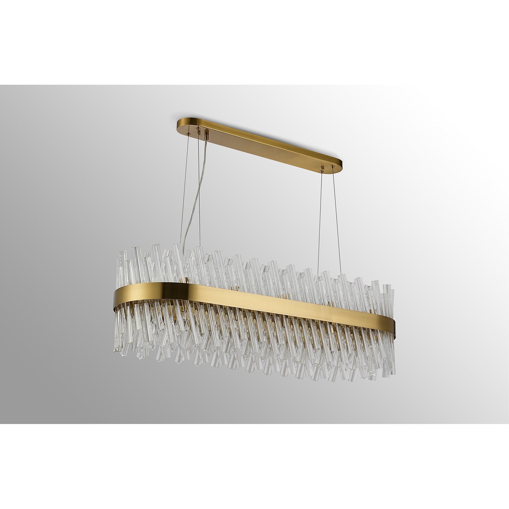 Fabula Farnley 24 Light Oblong Pendant - Brass & Clear Glass