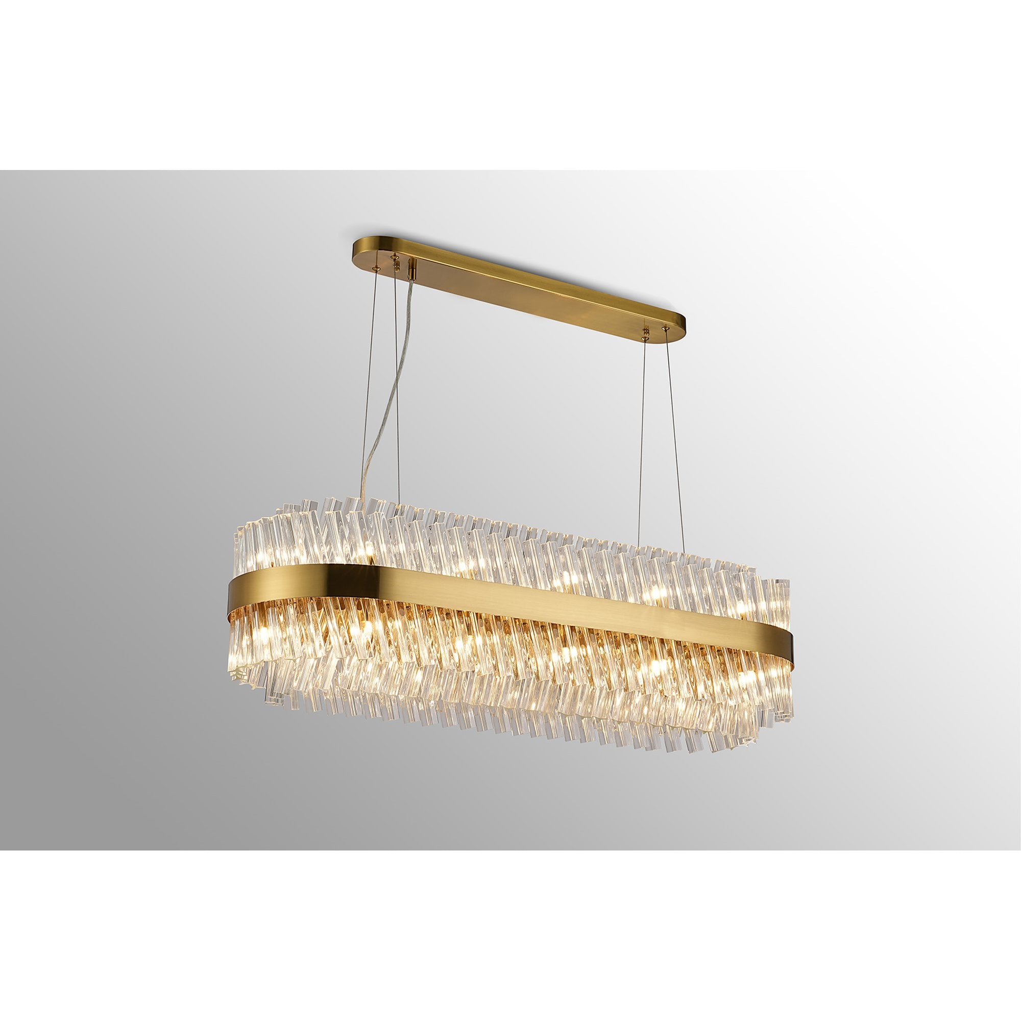 Fabula Farnley 24 Light Oblong Pendant - Brass & Clear Glass