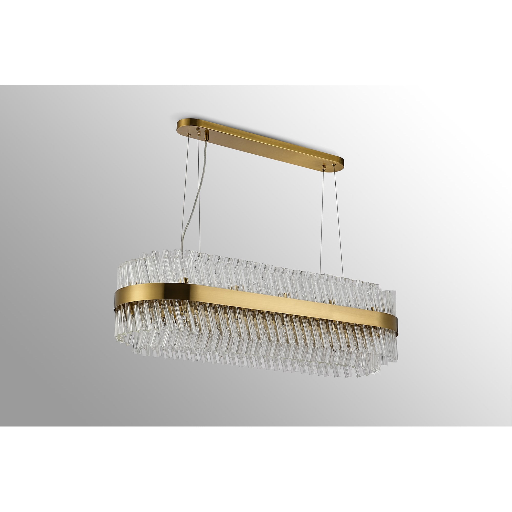 Fabula Farnley 24 Light Oblong Pendant - Brass & Clear Glass