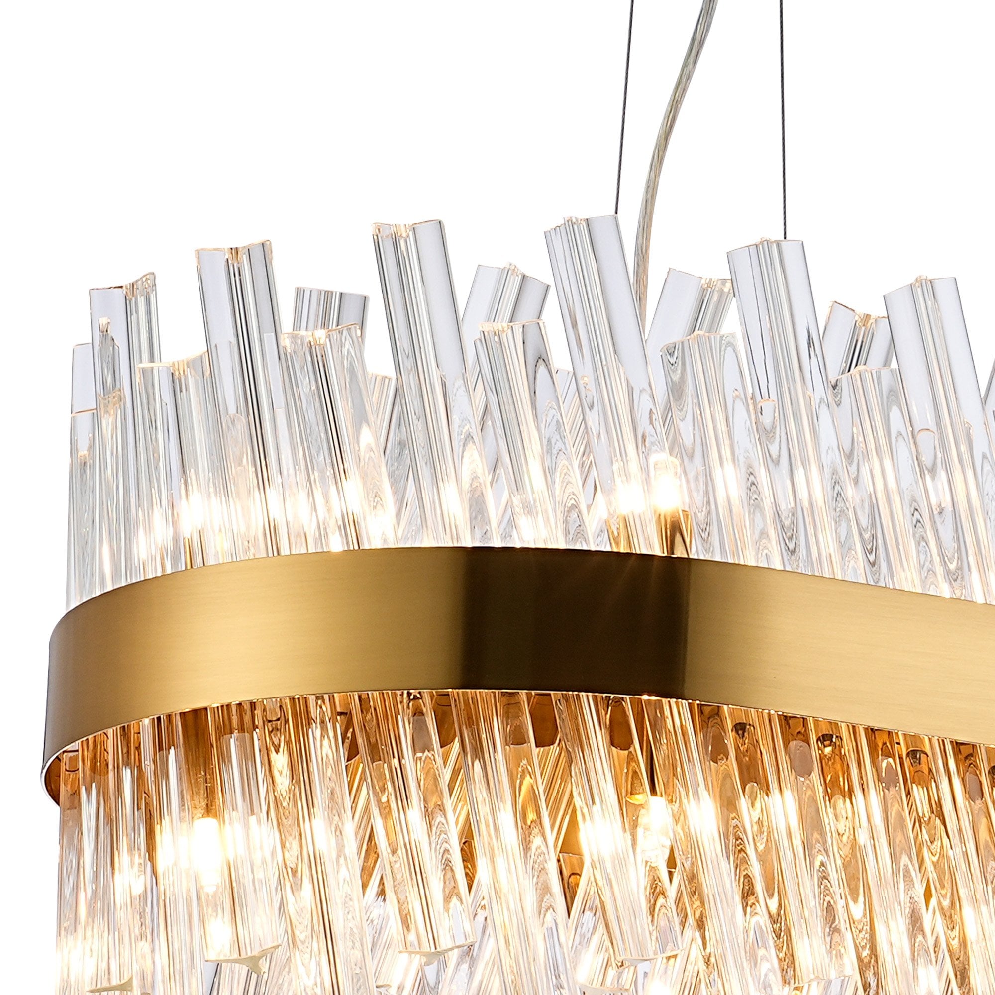 Fabula Farnley 24 Light Oblong Pendant - Brass & Clear Glass