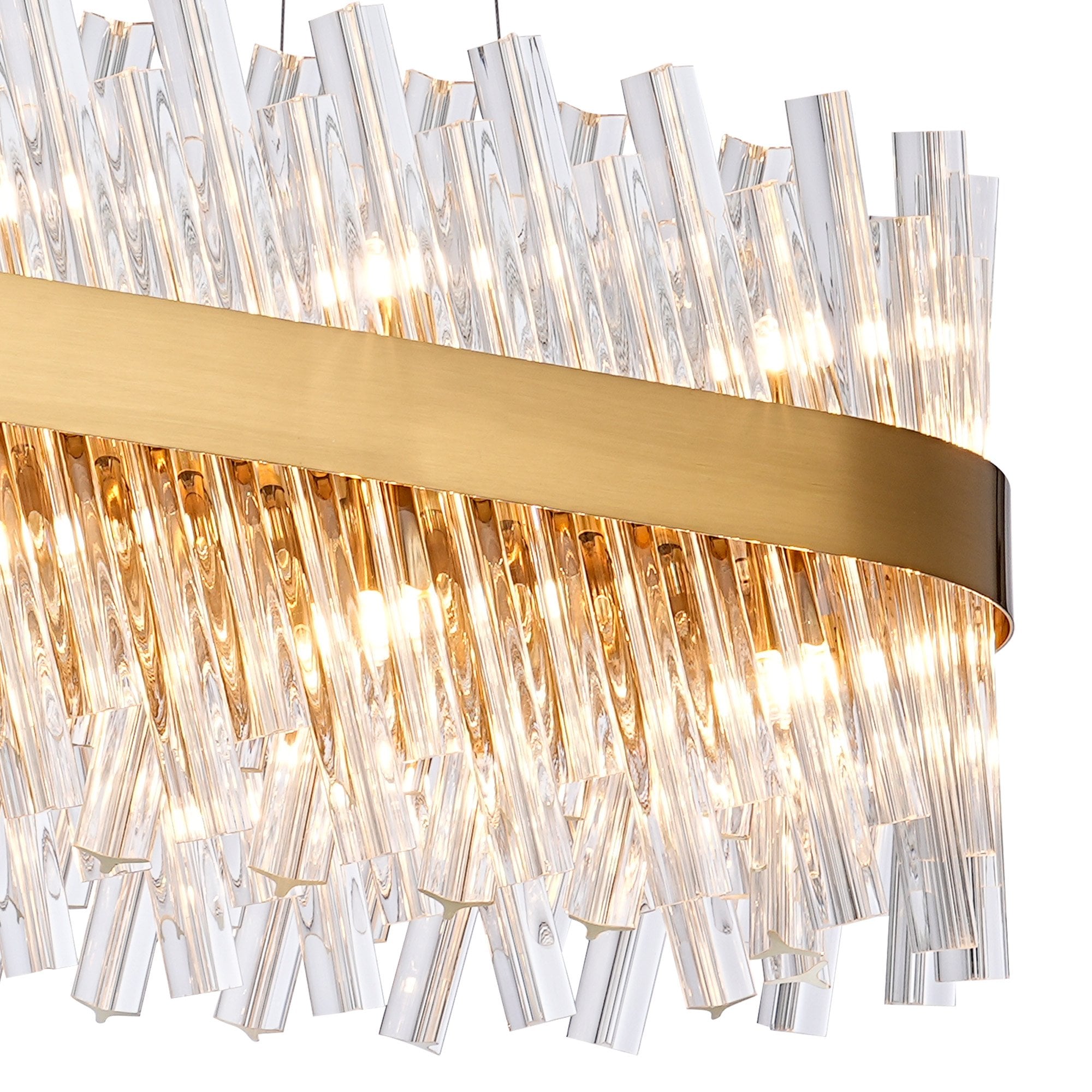 Fabula Farnley 24 Light Oblong Pendant - Brass & Clear Glass