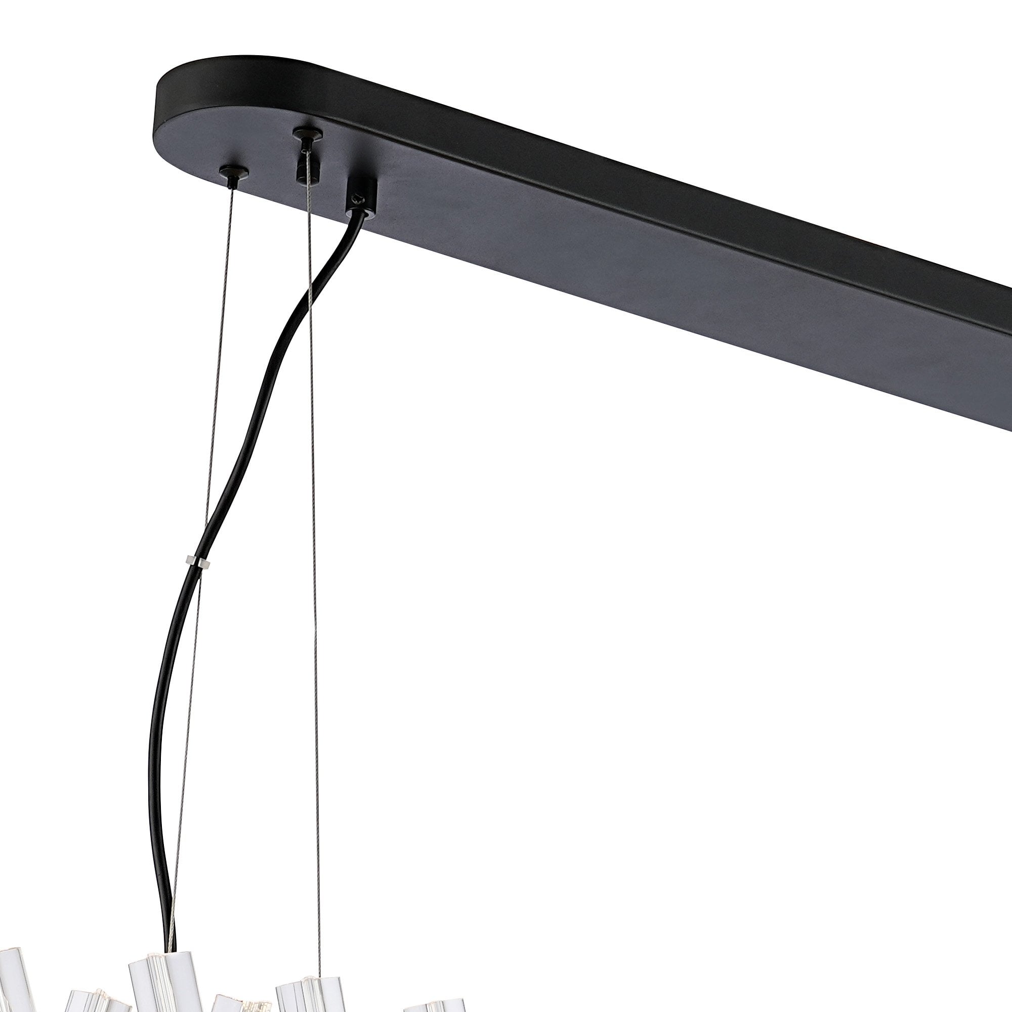 Fabula Farnley 24 Light Oblong Pendant - Satin Black & Clear Glass
