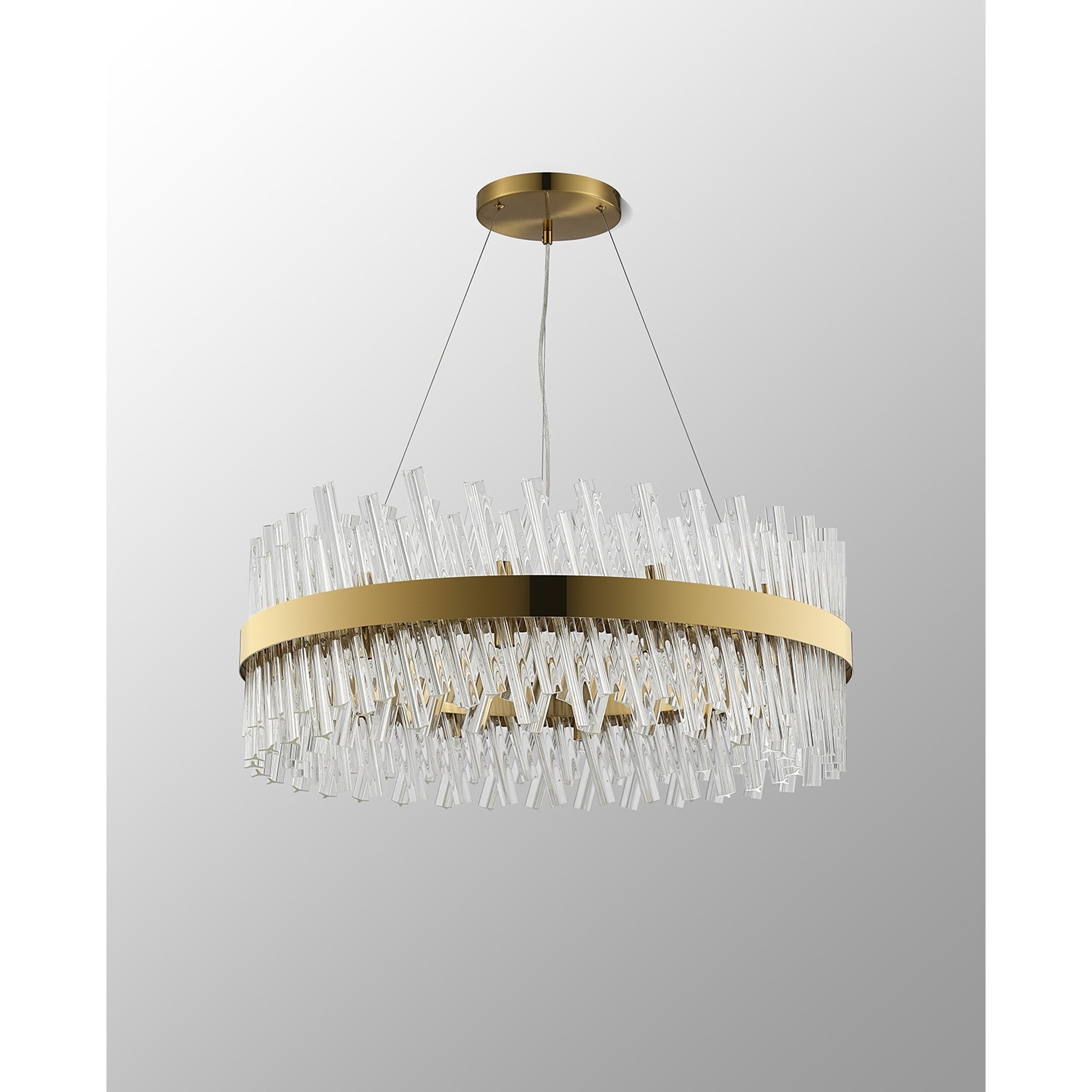 Fabula Farnley 24 Light Round Pendant - Brass & Clear Glass