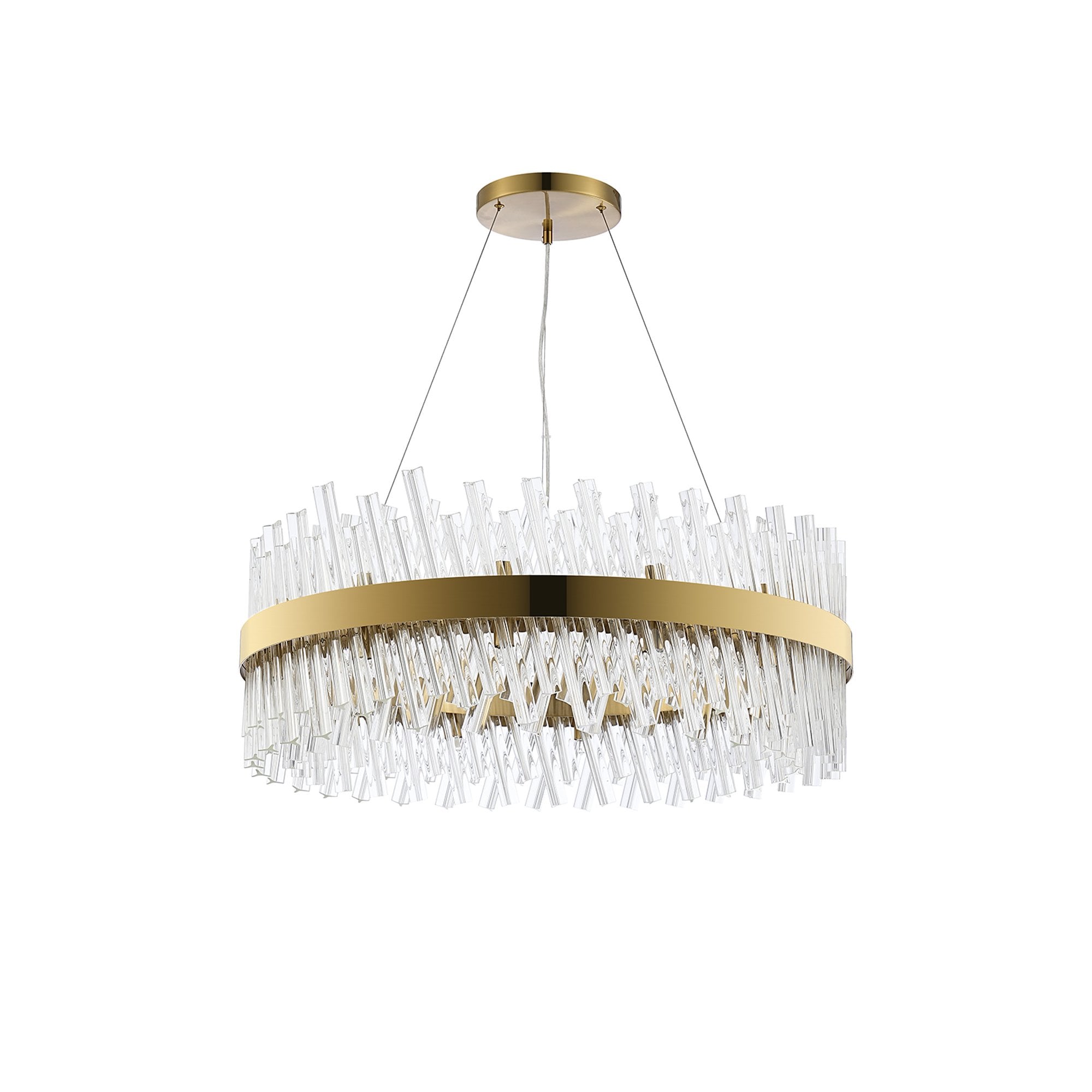 Fabula Farnley 24 Light Round Pendant - Brass & Clear Glass
