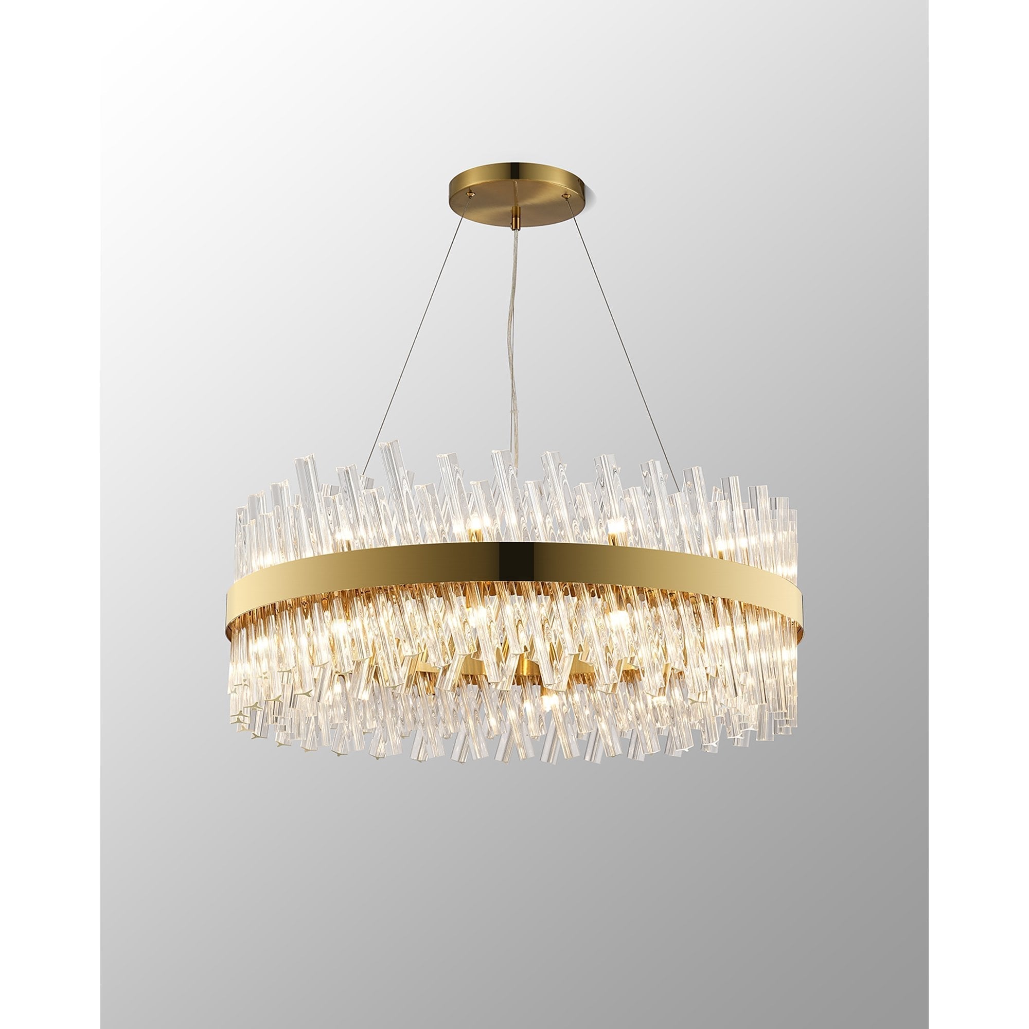 Fabula Farnley 24 Light Round Pendant - Brass & Clear Glass