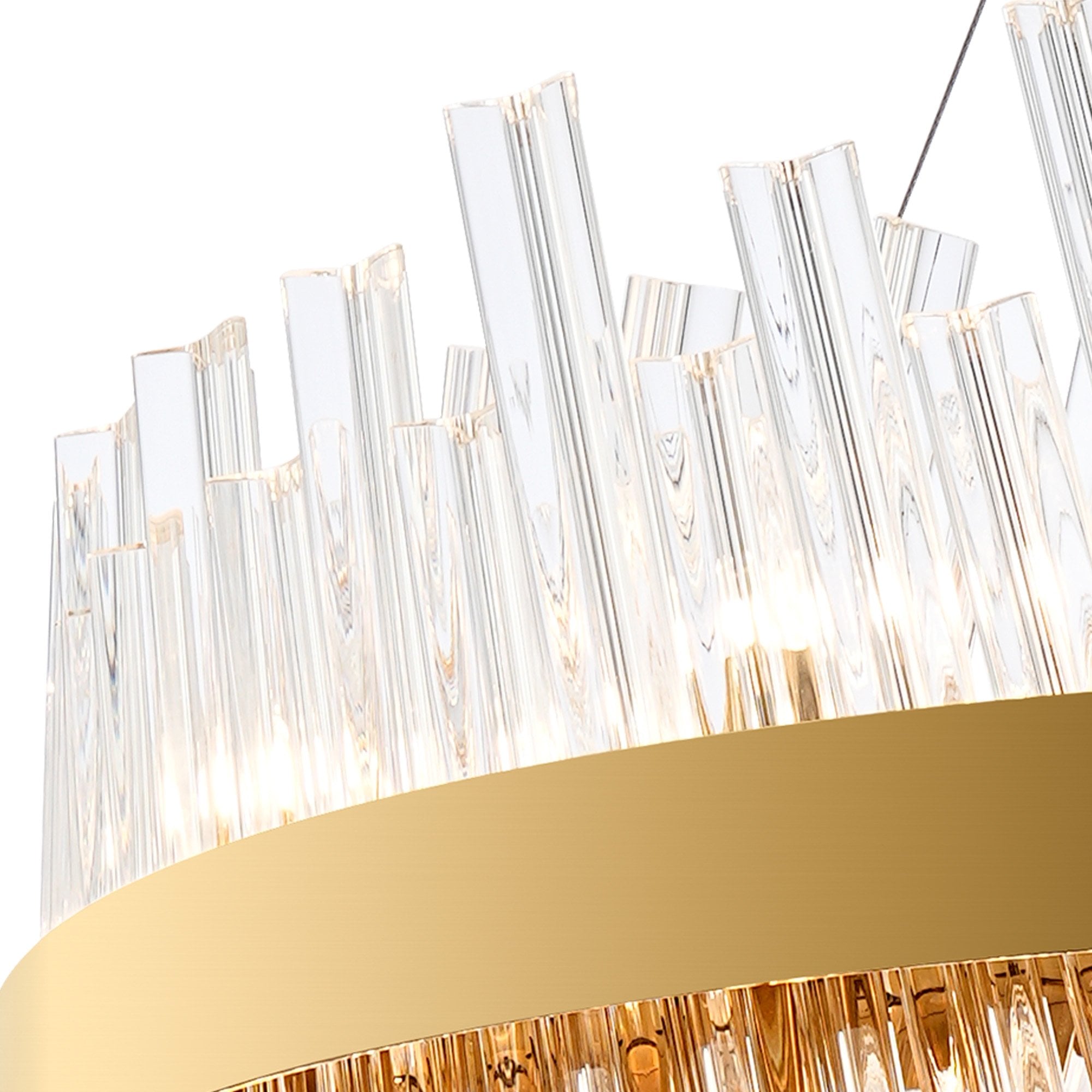 Fabula Farnley 24 Light Round Pendant - Brass & Clear Glass