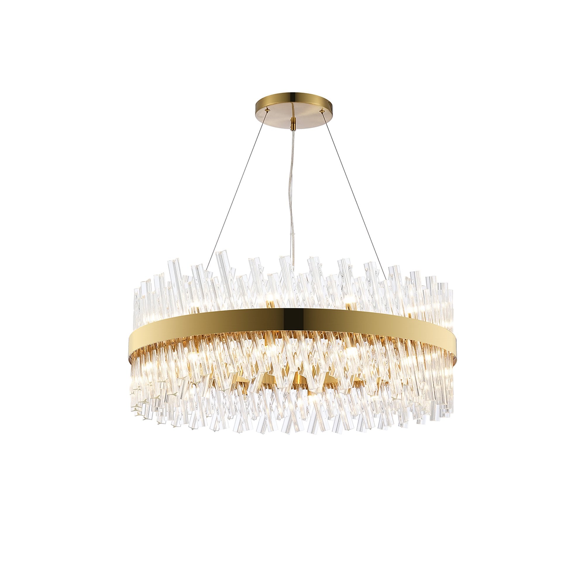 Fabula Farnley 24 Light Round Pendant - Brass & Clear Glass