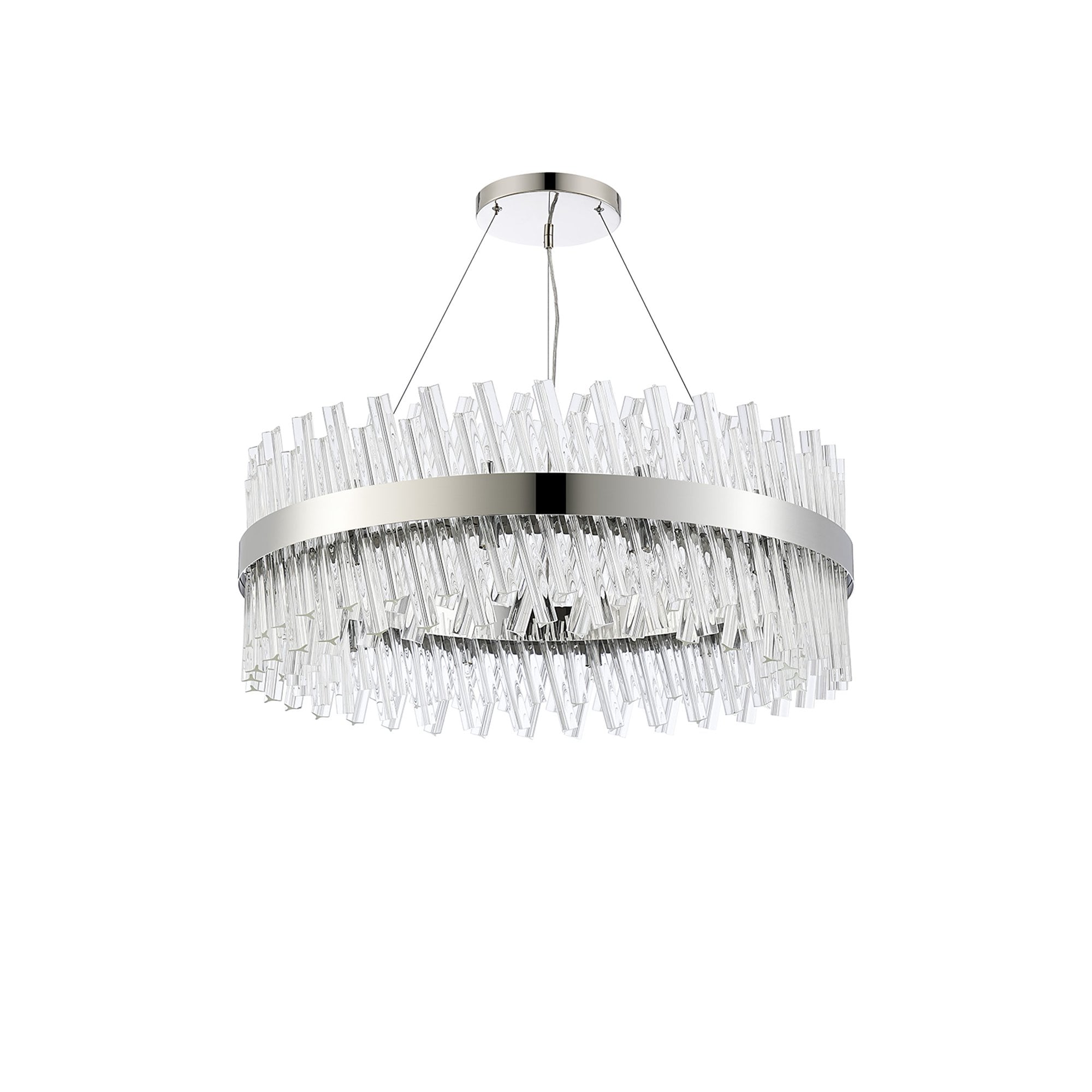 Fabula Farnley 24 Light Round Pendant - Polished Nickel & Clear Glass