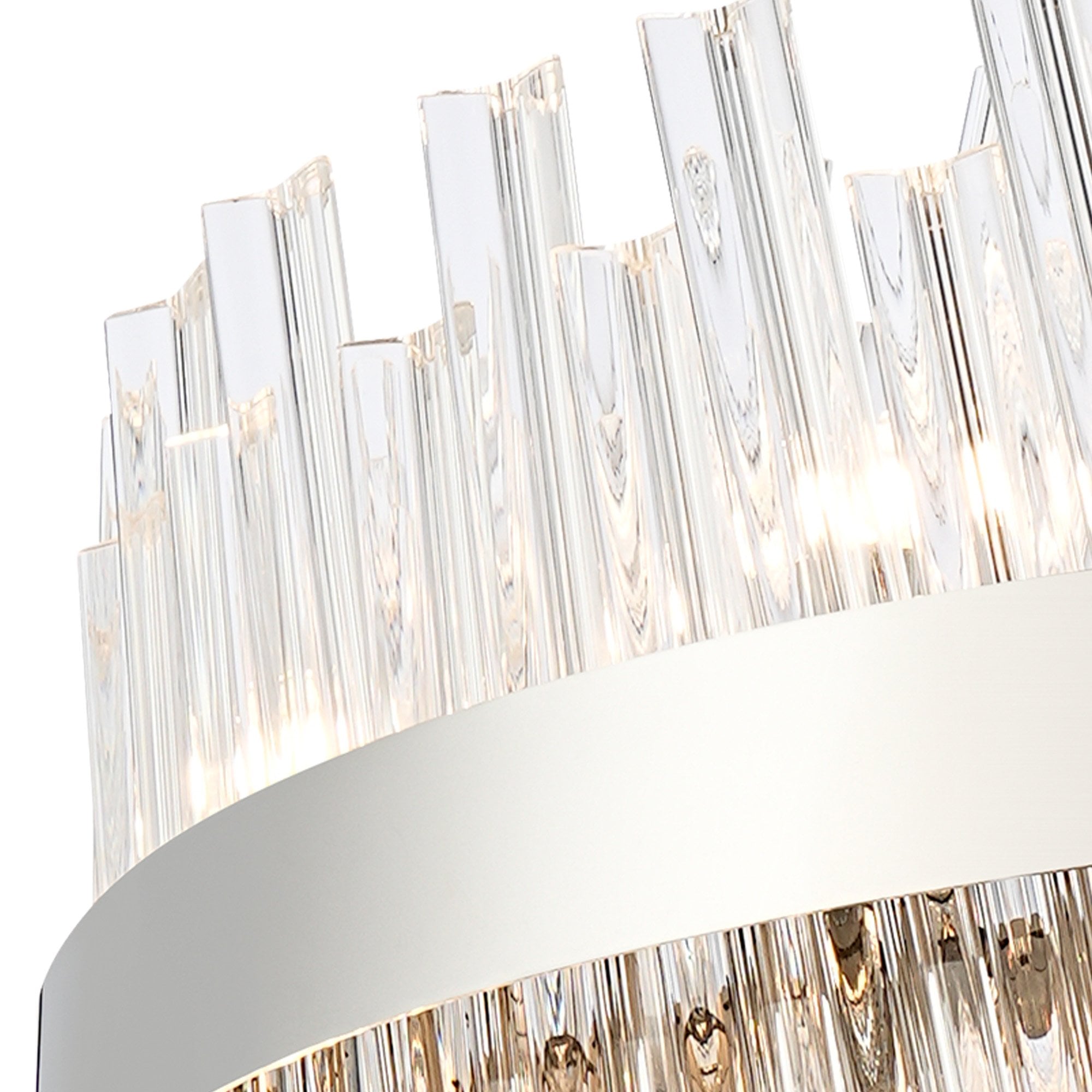 Fabula Farnley 24 Light Round Pendant - Polished Nickel & Clear Glass