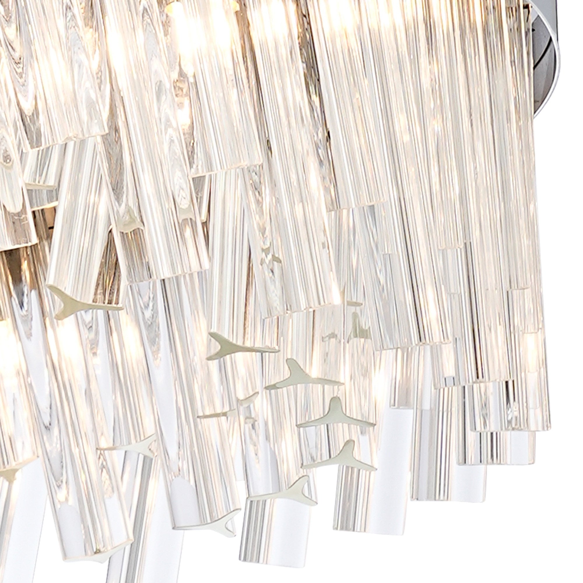 Fabula Farnley 24 Light Round Pendant - Polished Nickel & Clear Glass