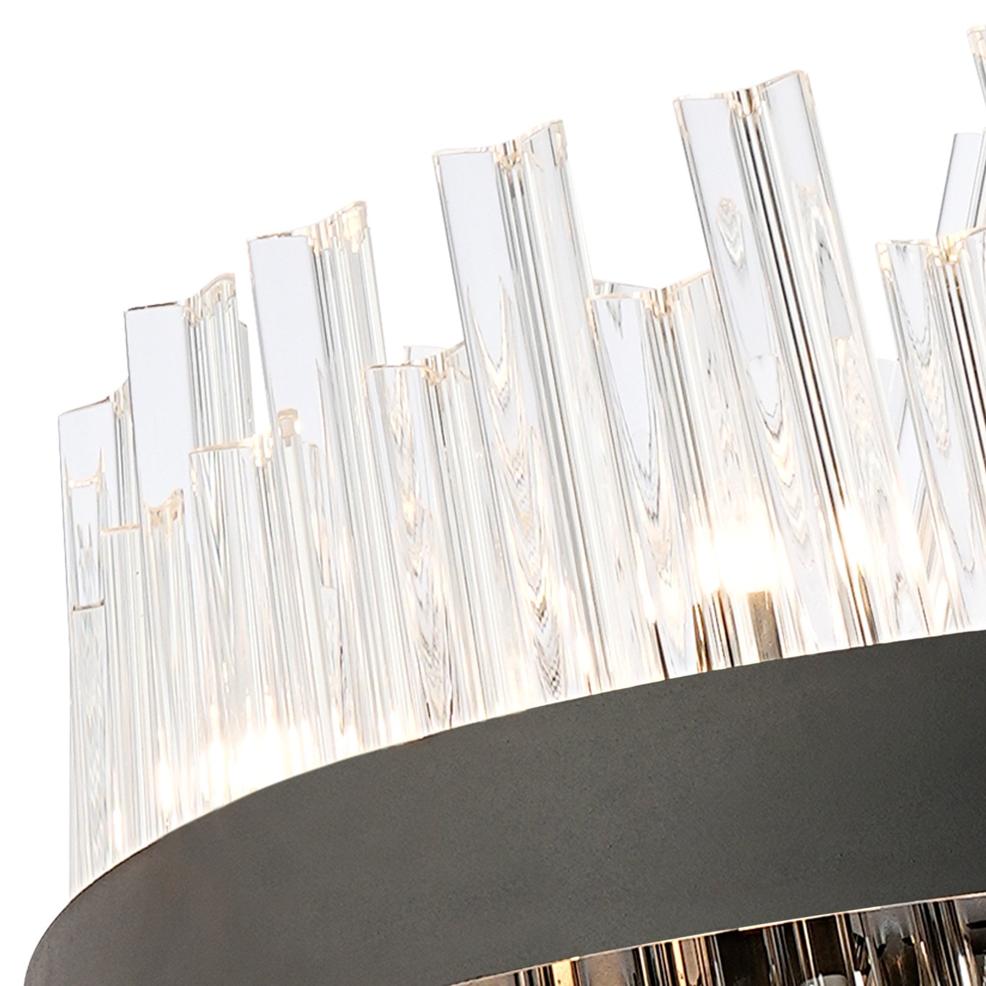 Fabula Farnley 24 Light Round Pendant - Satin Black & Clear Glass