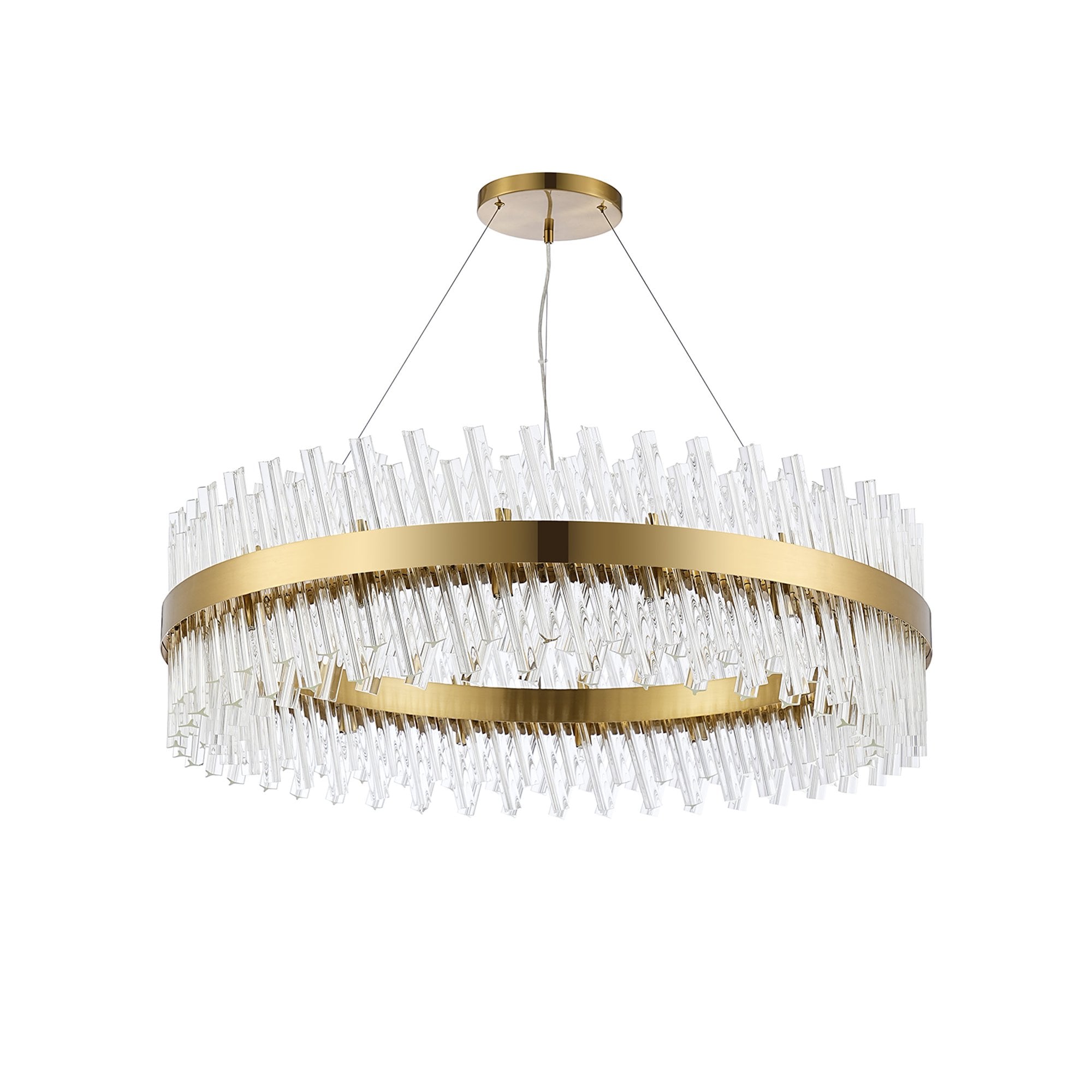 Fabula Farnley 32 Light Round Pendant - Brass & Clear Glass