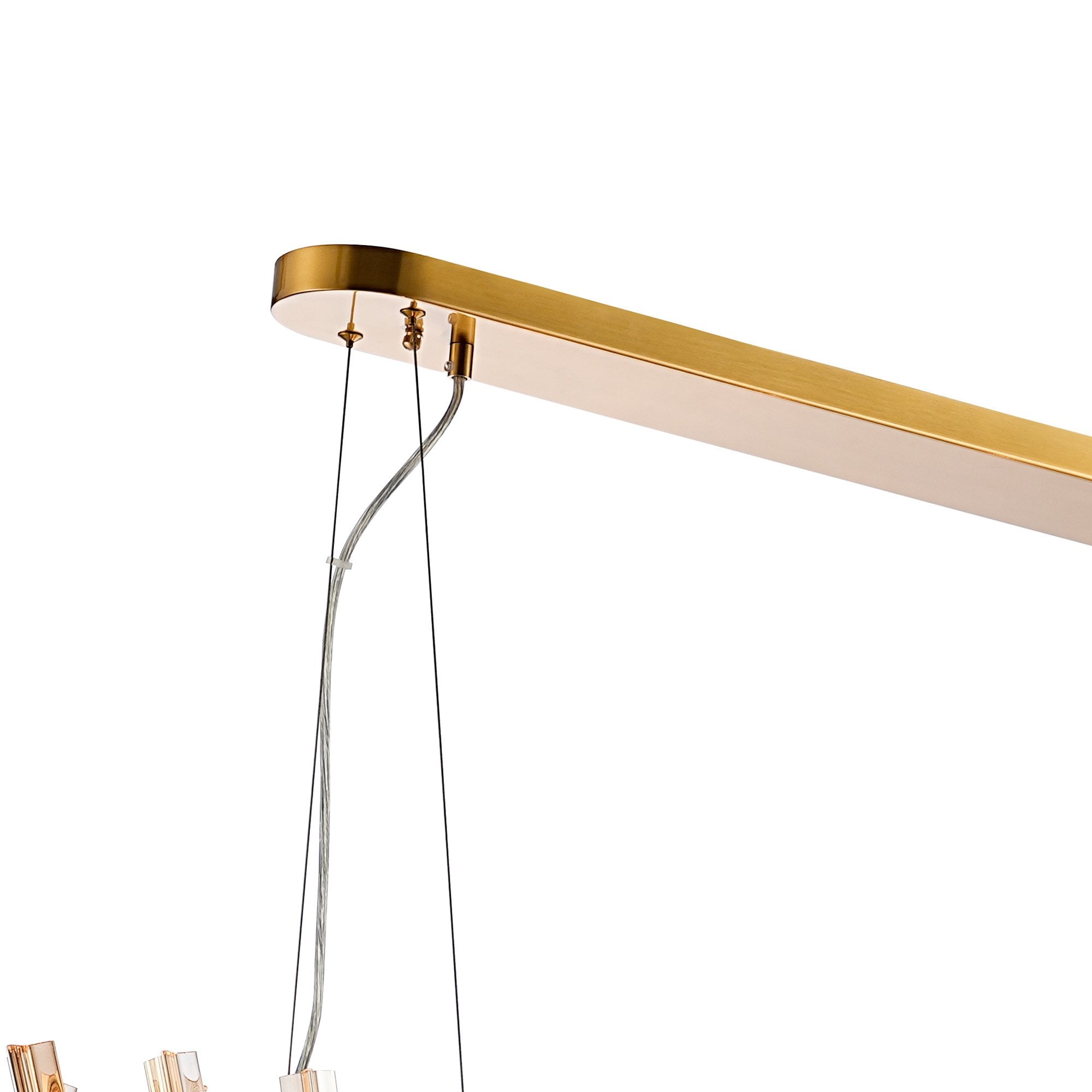 Fabula Farnley 36 Light Oblong Pendant - Brass & Amber Glass