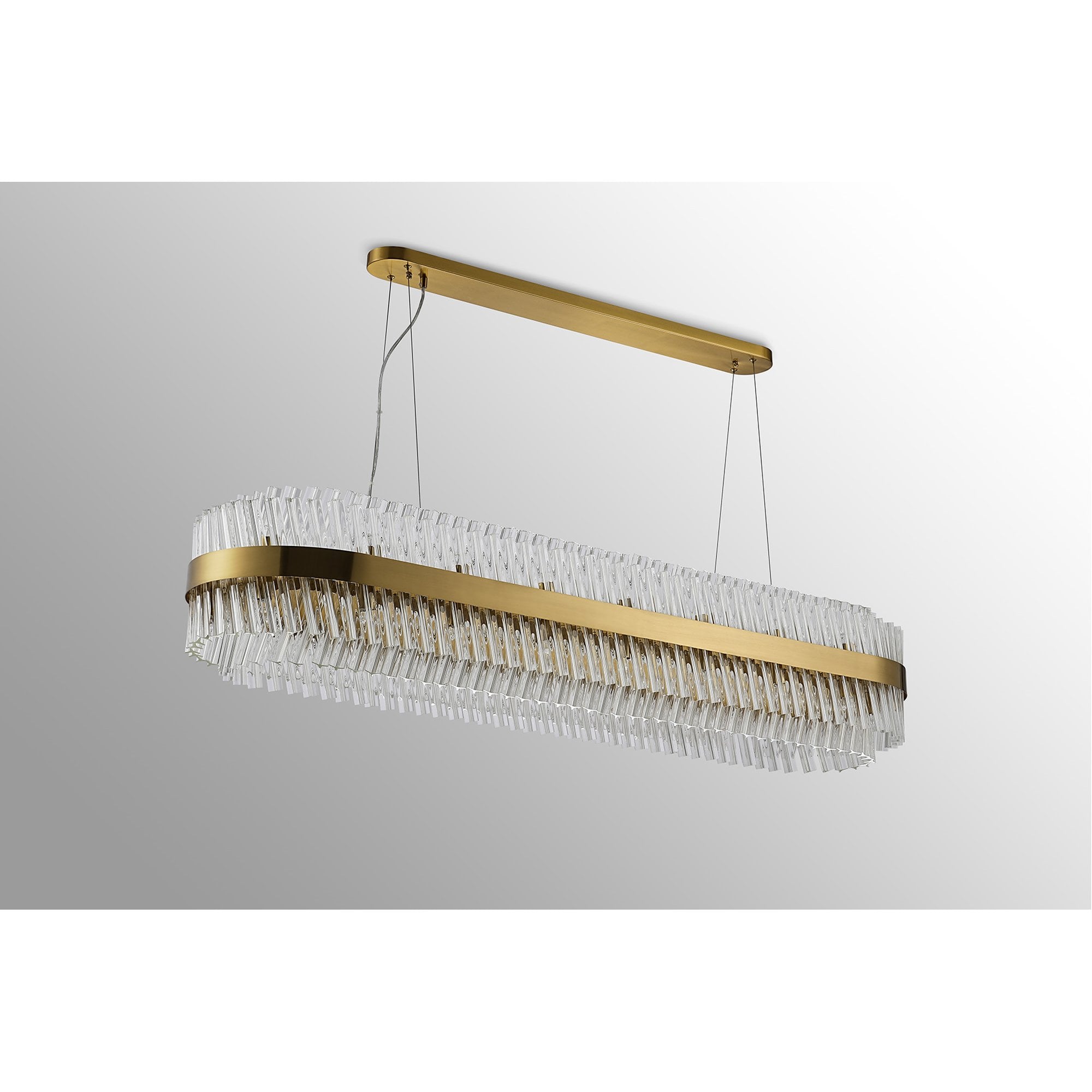 Fabula Farnley 36 Light Oblong Pendant - Brass & Clear Glass