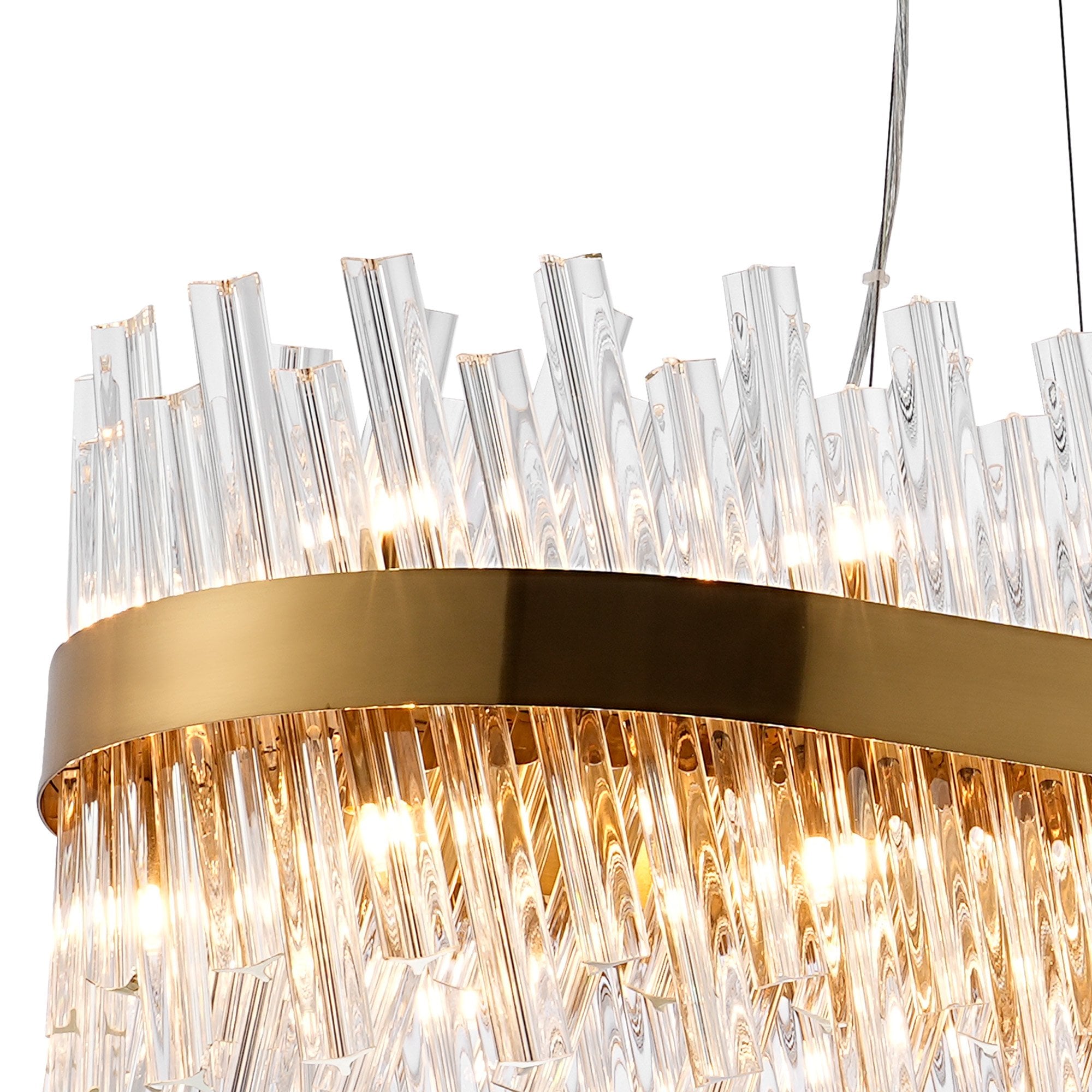 Fabula Farnley 36 Light Oblong Pendant - Brass & Clear Glass