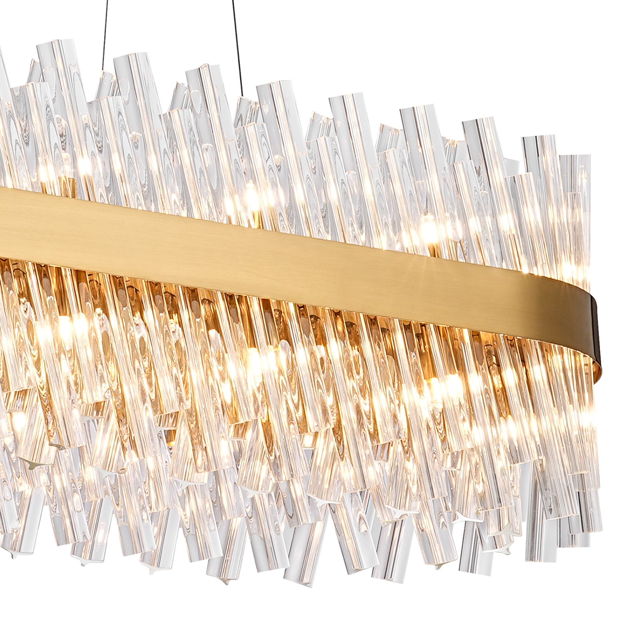 Fabula Farnley 36 Light Oblong Pendant - Brass & Clear Glass
