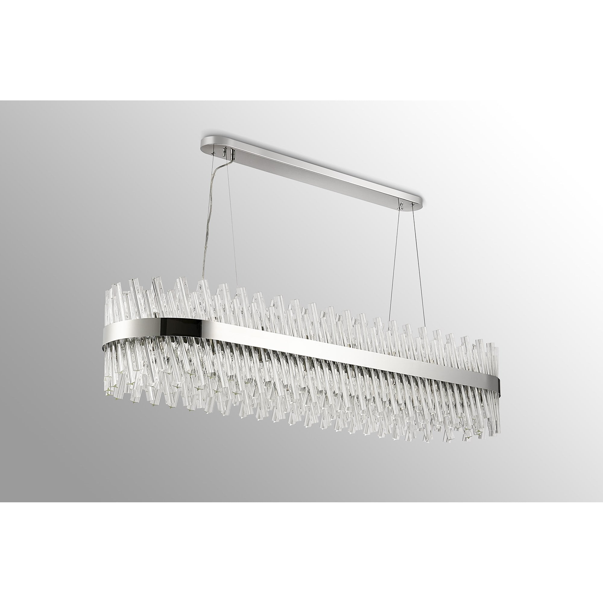 Fabula Farnley 36 Light Oblong Pendant - Polished Nickel & Clear Glass