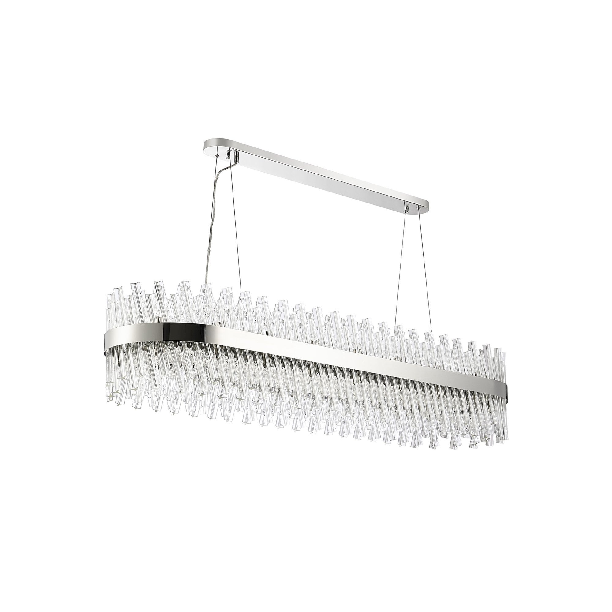 Fabula Farnley 36 Light Oblong Pendant - Polished Nickel & Clear Glass