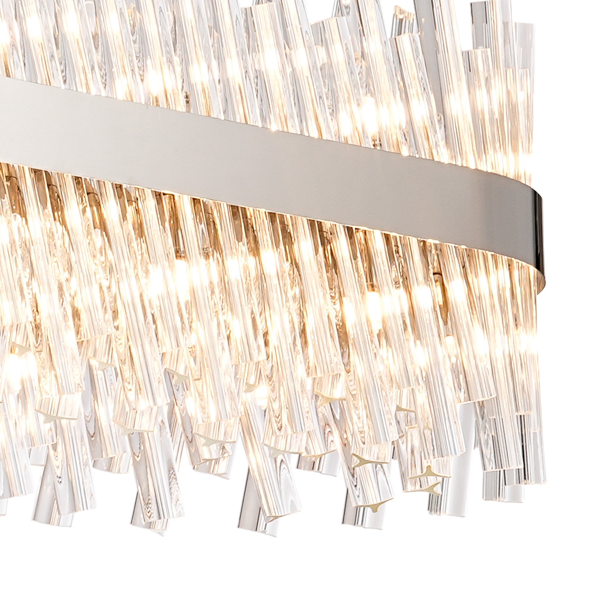 Fabula Farnley 36 Light Oblong Pendant - Polished Nickel & Clear Glass