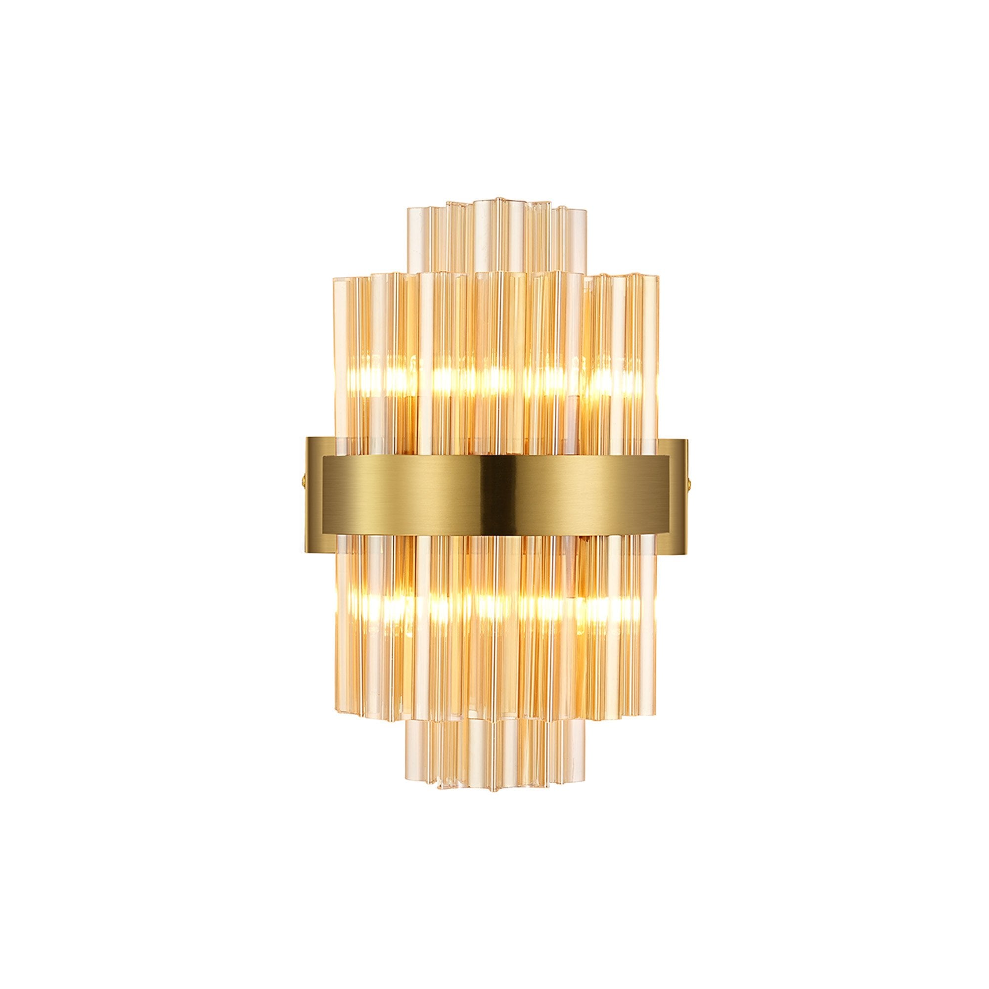 Fabula Farnley 4 Light Wall Light - Brass & Amber Glass