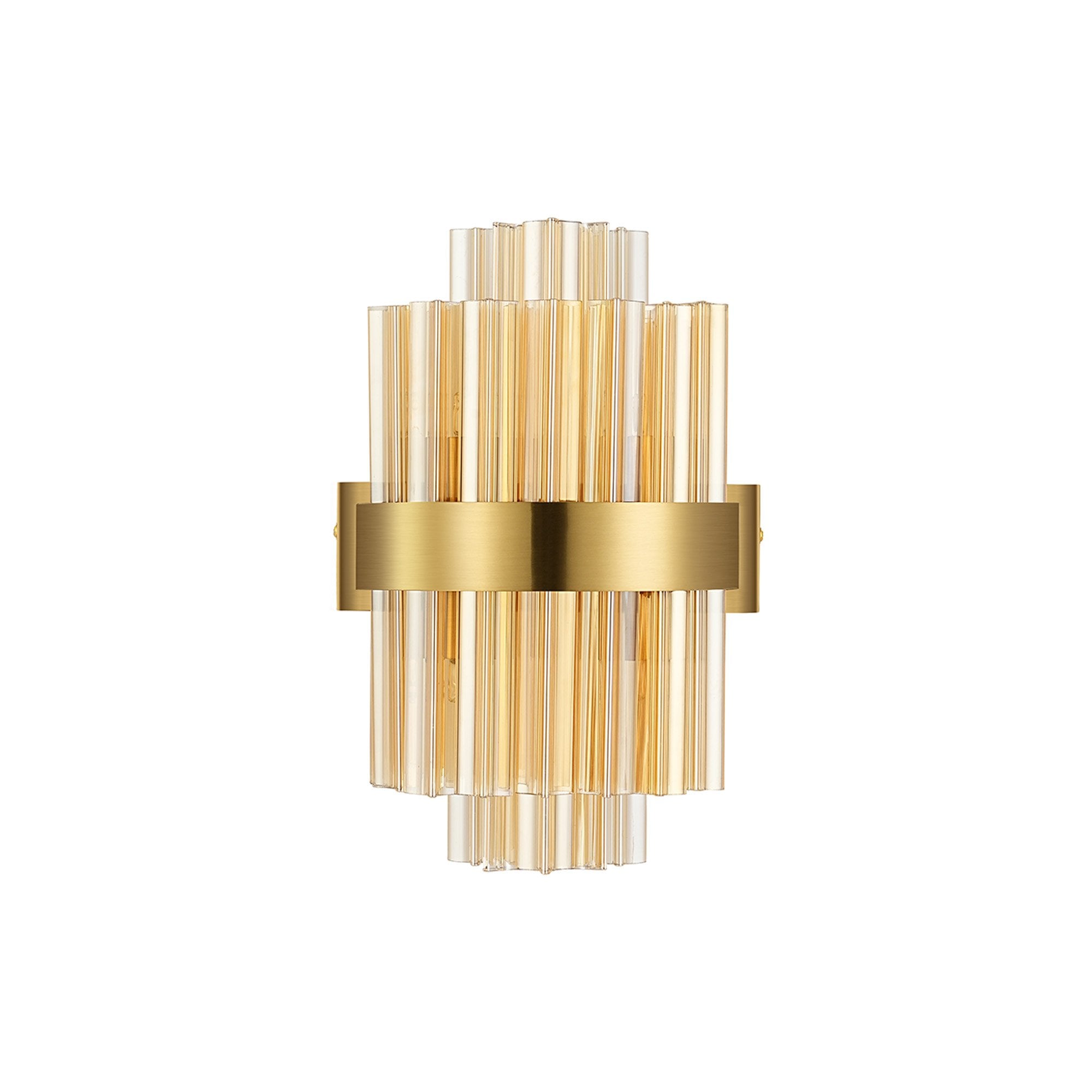Fabula Farnley 4 Light Wall Light - Brass & Amber Glass