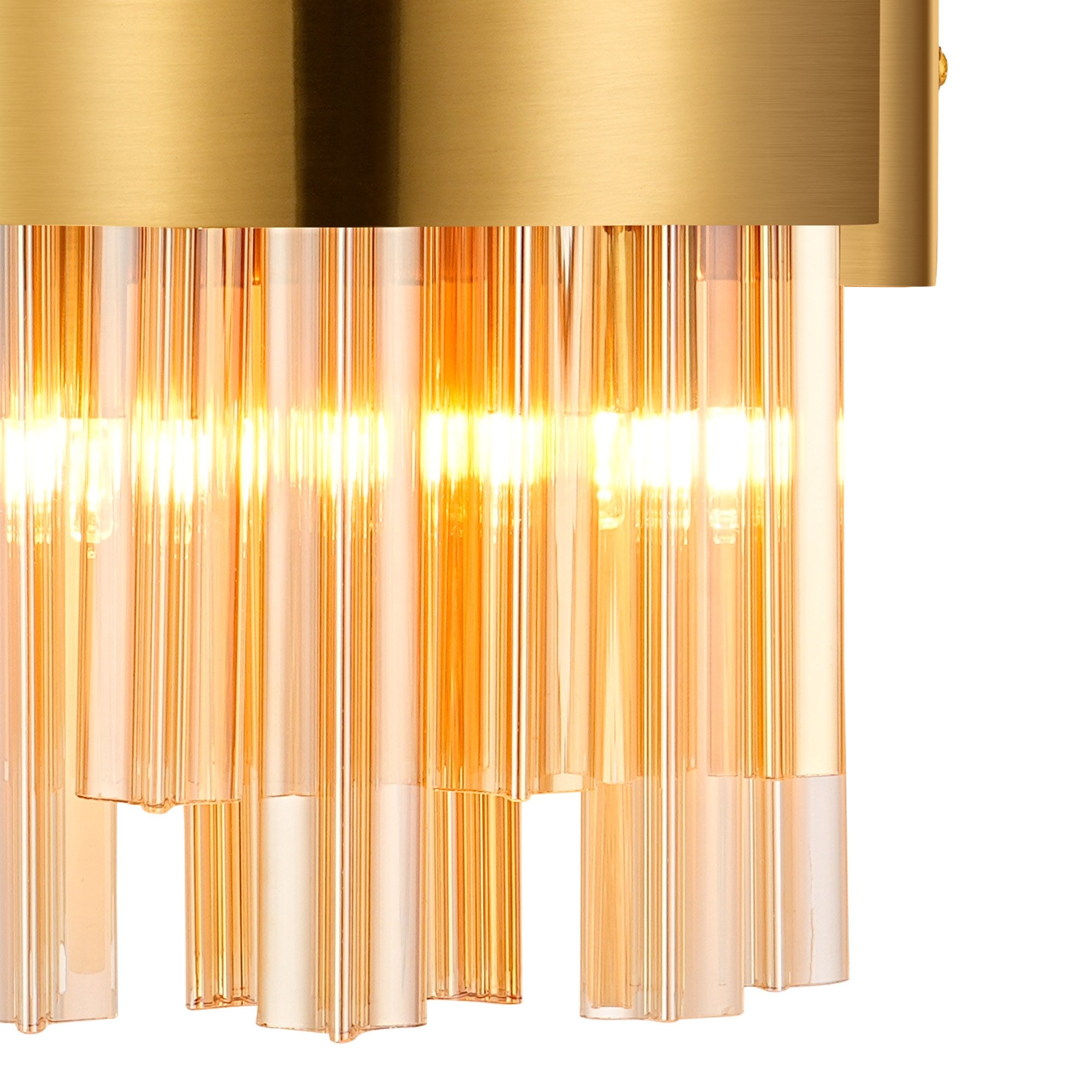 Fabula Farnley 4 Light Wall Light - Brass & Amber Glass