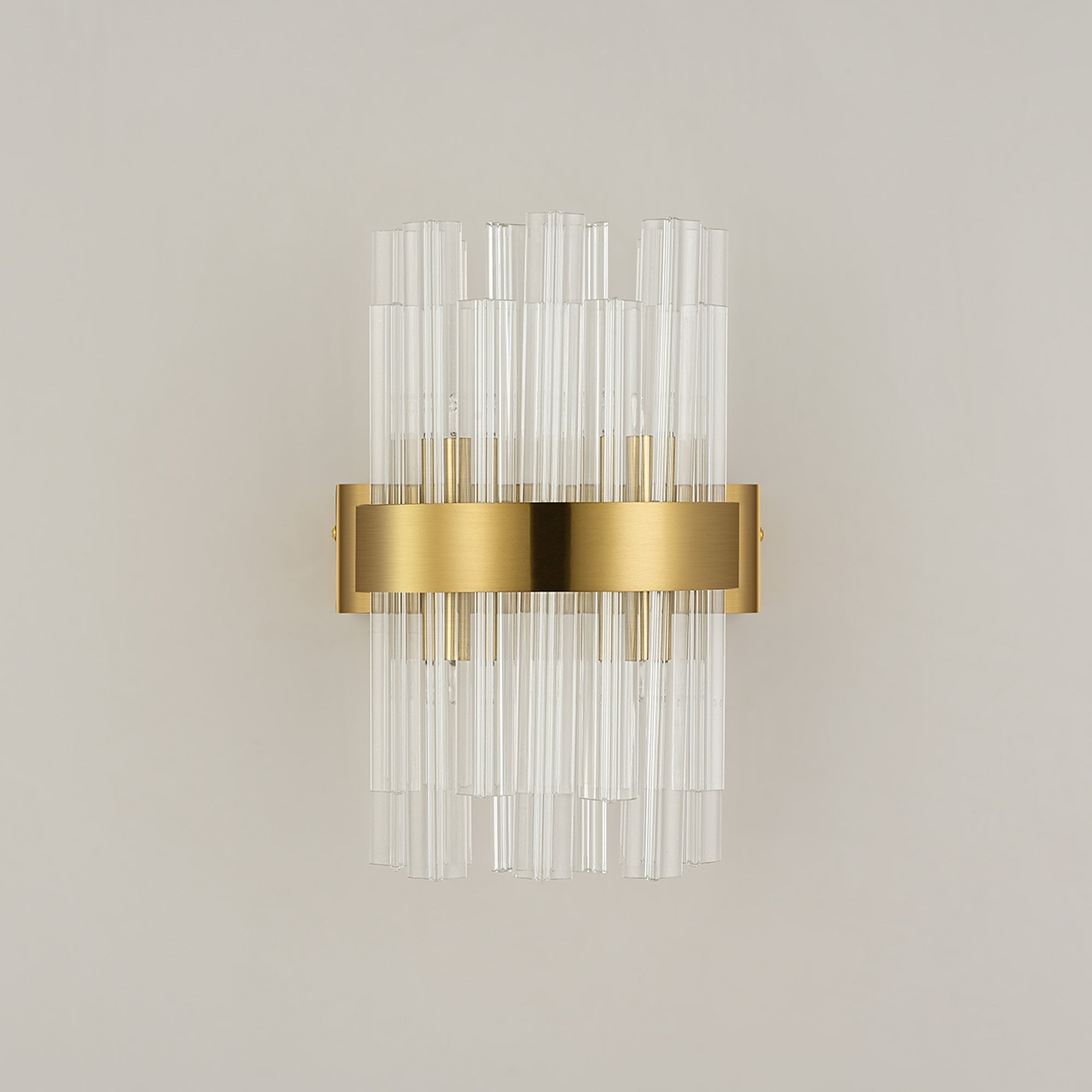 Fabula Farnley 4 Light Wall Light - Brass & Clear Glass