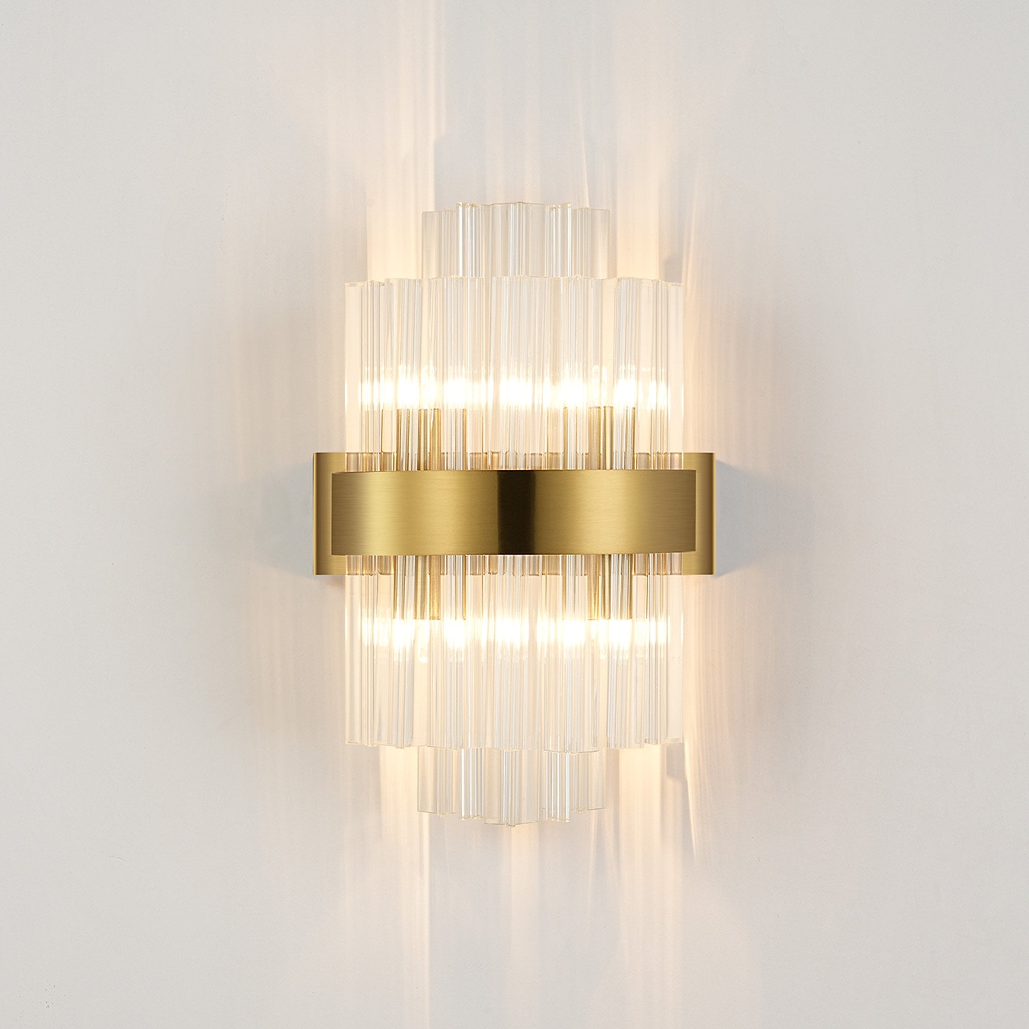 Fabula Farnley 4 Light Wall Light - Brass & Clear Glass