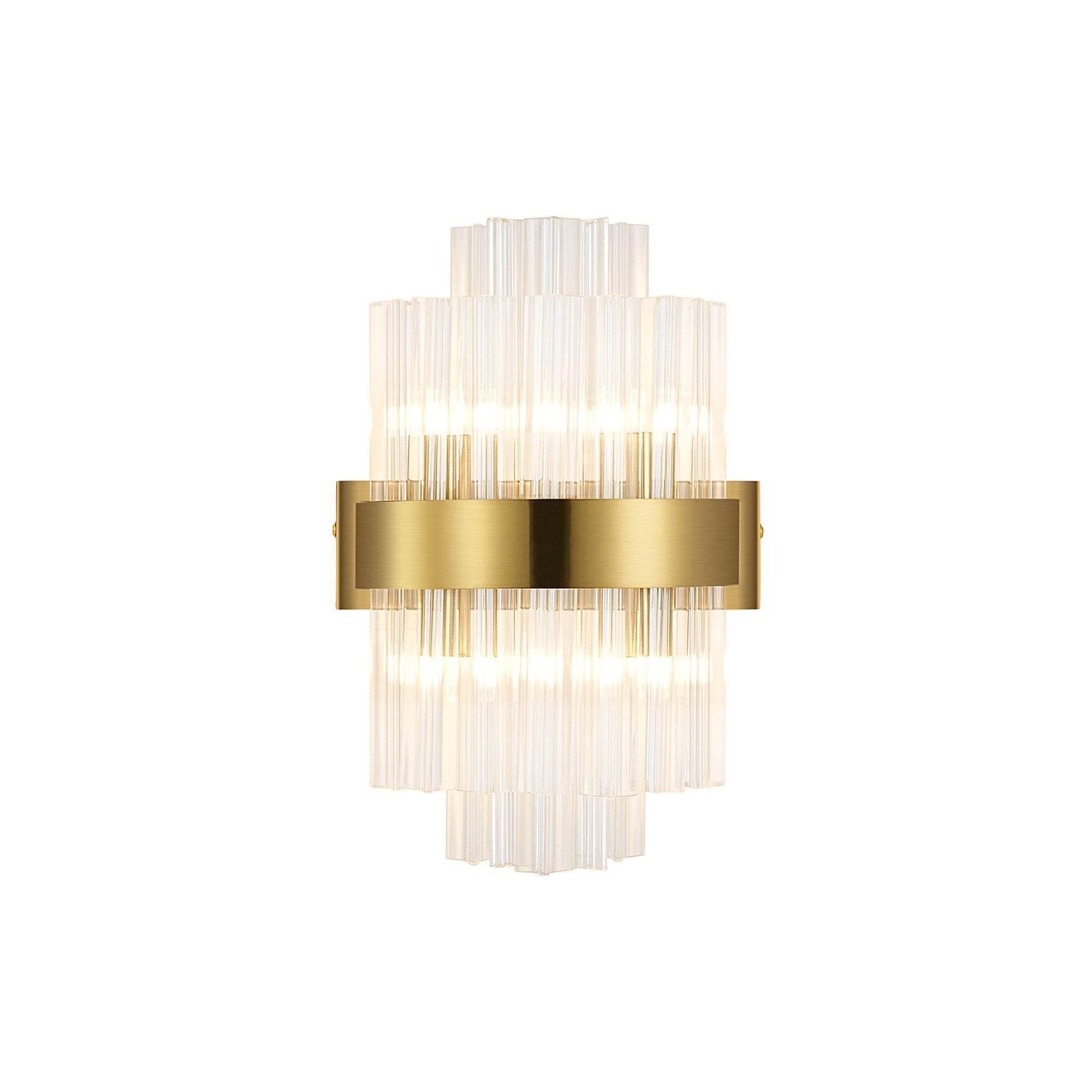 Fabula Farnley 4 Light Wall Light - Brass & Clear Glass
