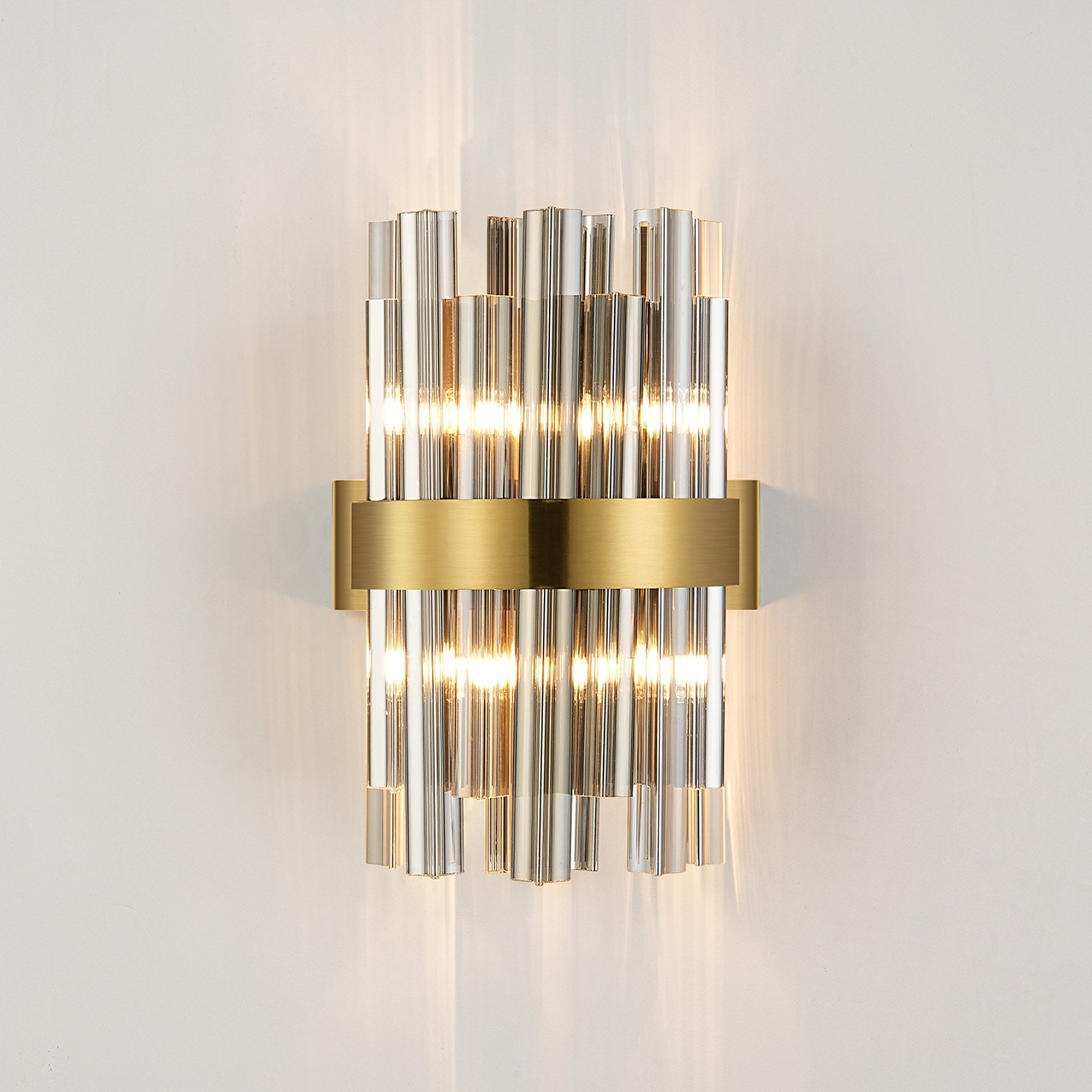 Fabula Farnley 4 Light Wall Light - Brass & Smoked Glass