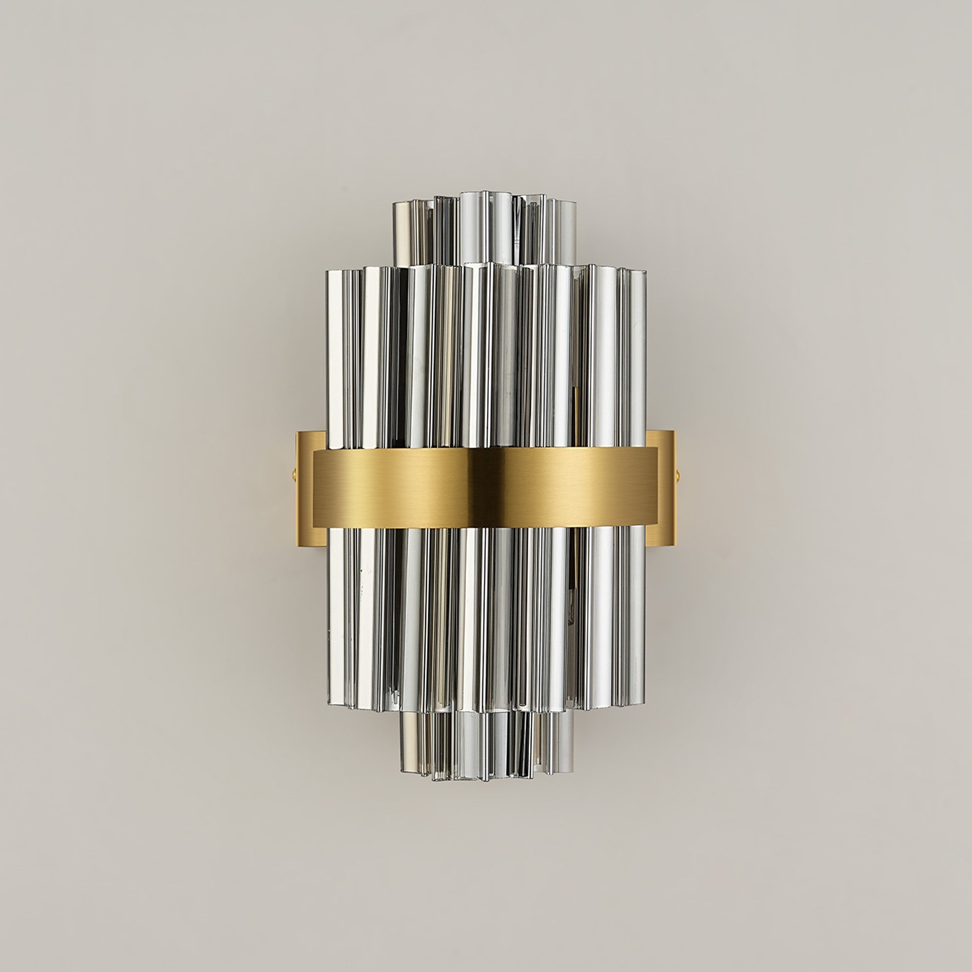 Fabula Farnley 4 Light Wall Light - Brass & Smoked Glass