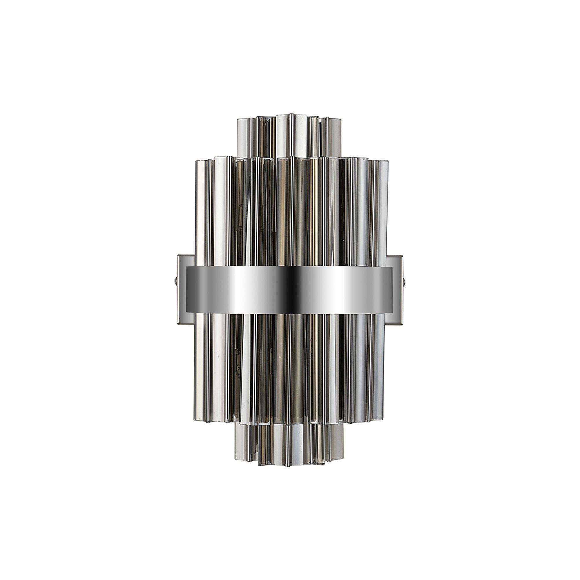 Fabula Farnley 4 Light Wall Light - Polished Nickel & Smoked Glass