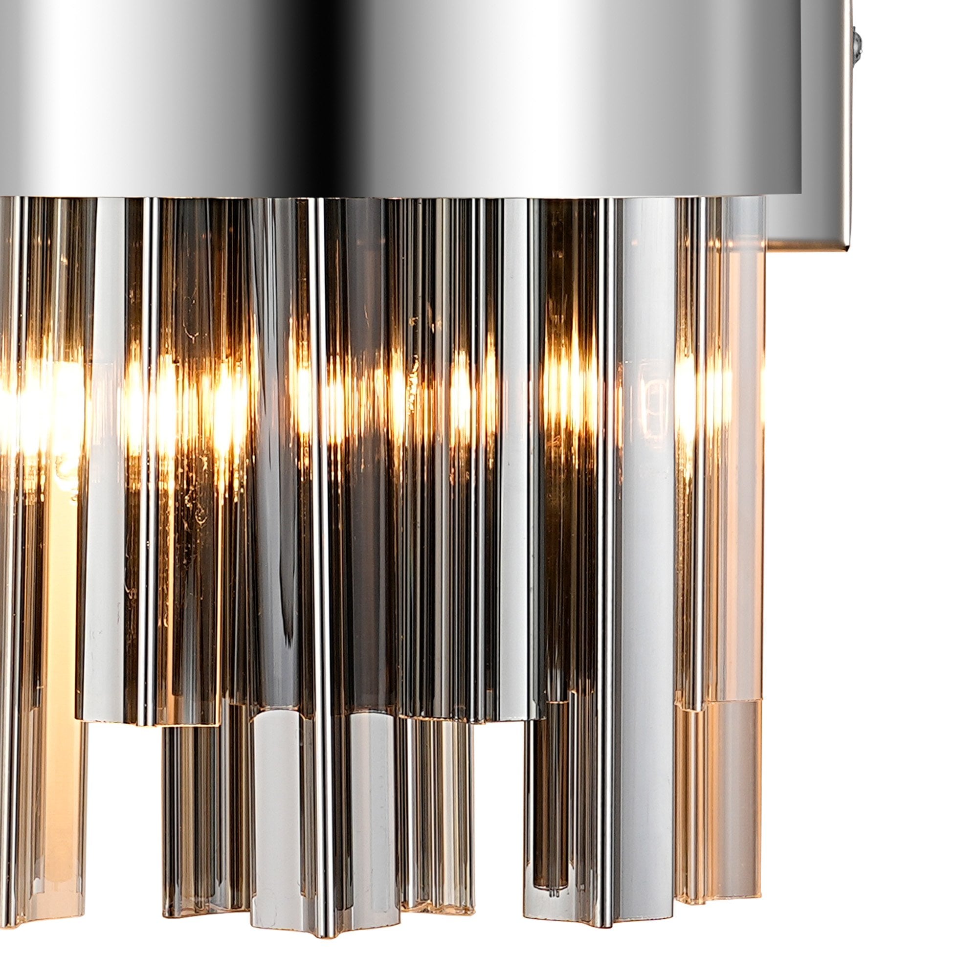 Fabula Farnley 4 Light Wall Light - Polished Nickel & Smoked Glass