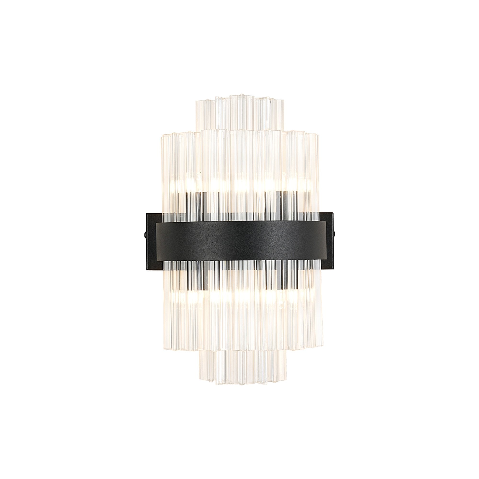 Fabula Farnley 4 Light Wall Light - Satin Black & Clear Glass