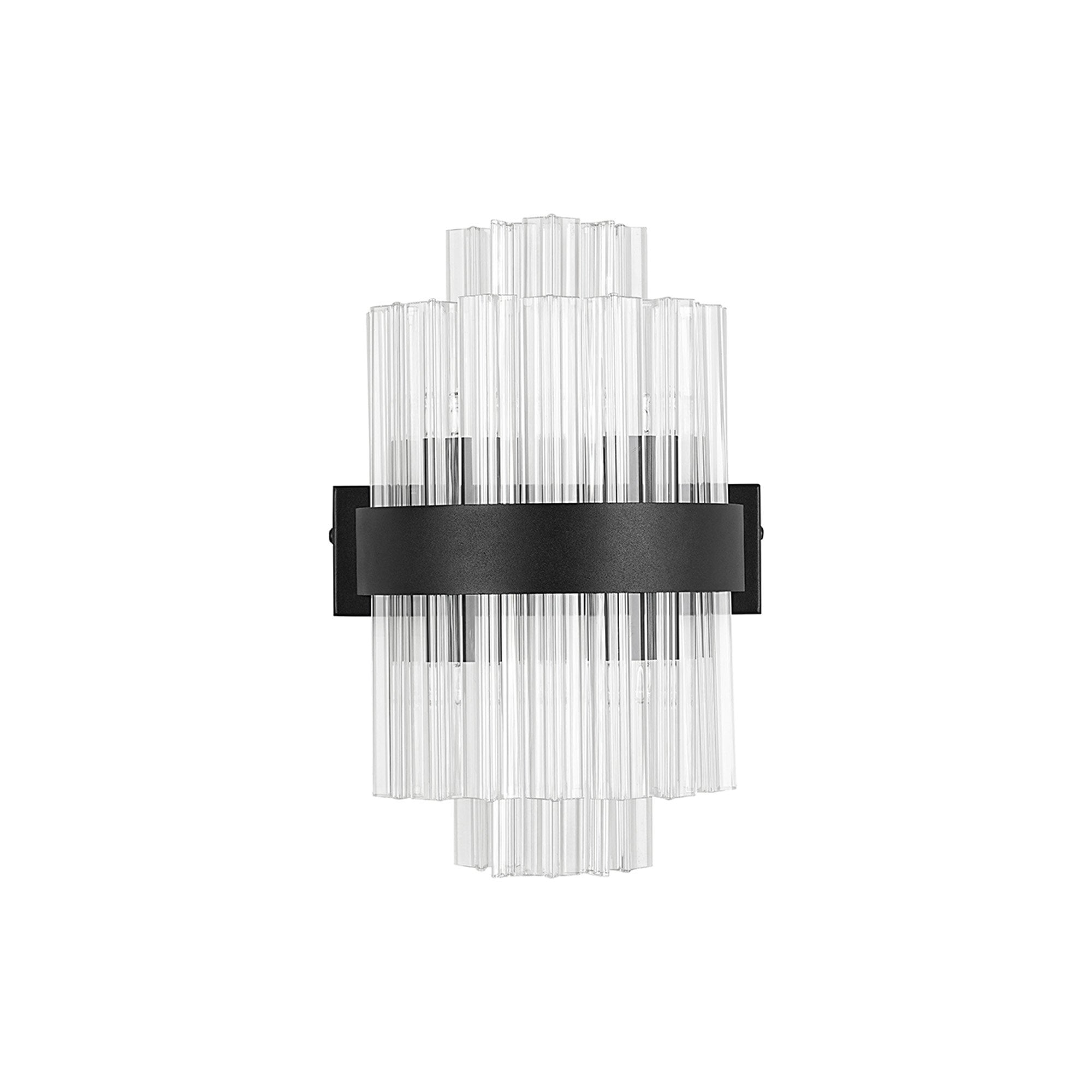 Fabula Farnley 4 Light Wall Light - Satin Black & Clear Glass
