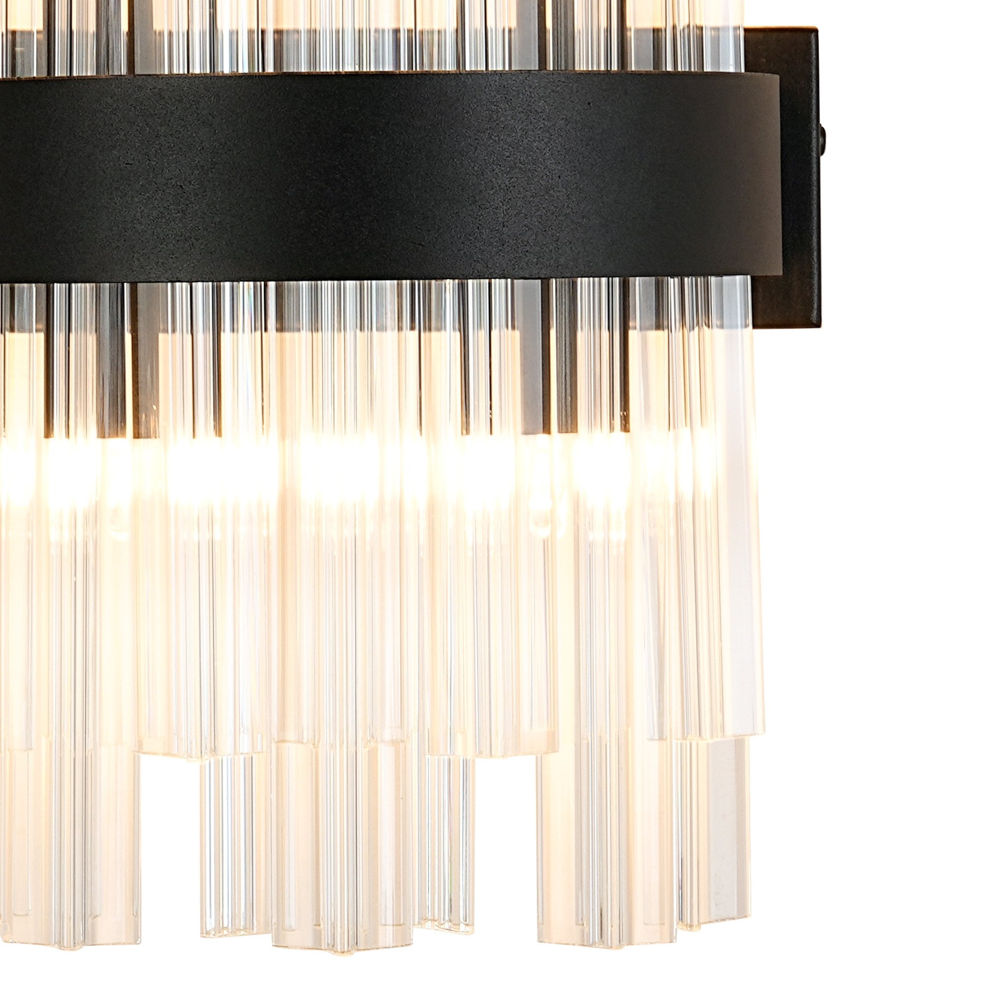 Fabula Farnley 4 Light Wall Light - Satin Black & Clear Glass