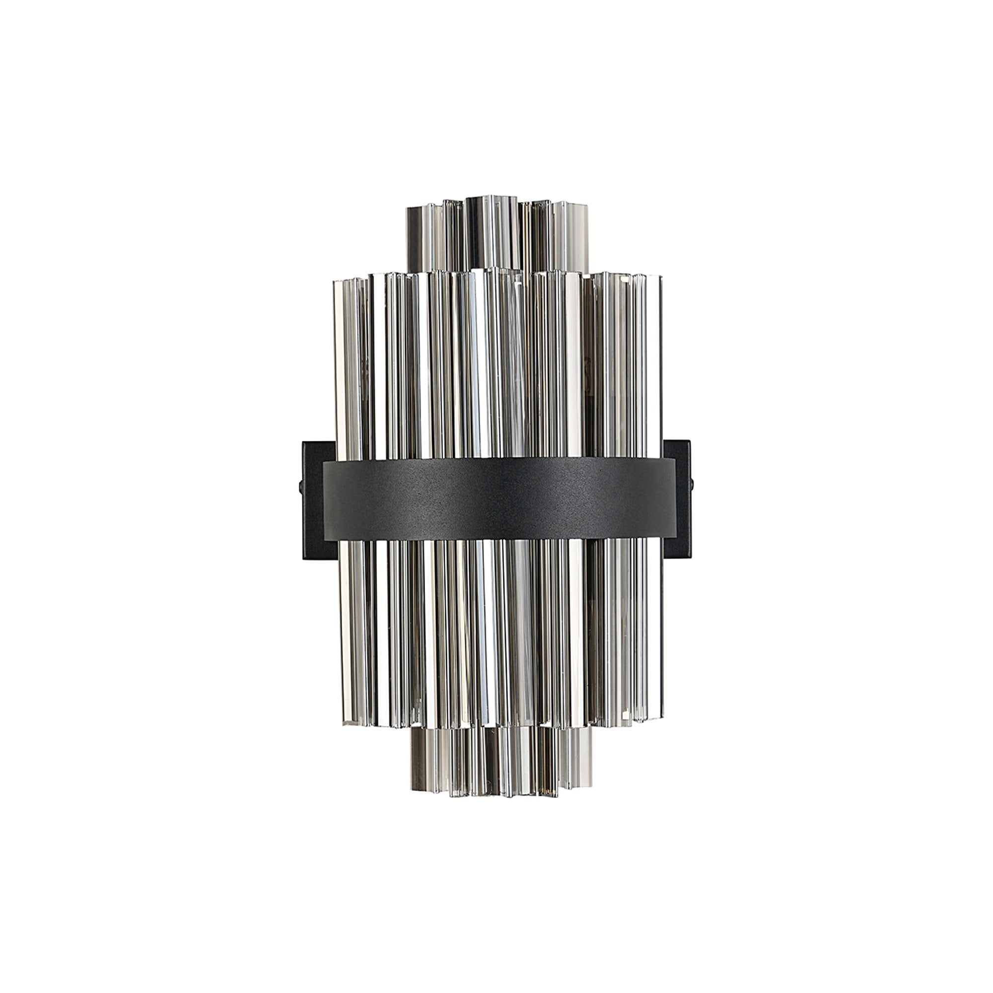Fabula Farnley 4 Light Wall Light - Satin Black & Smoked Glass