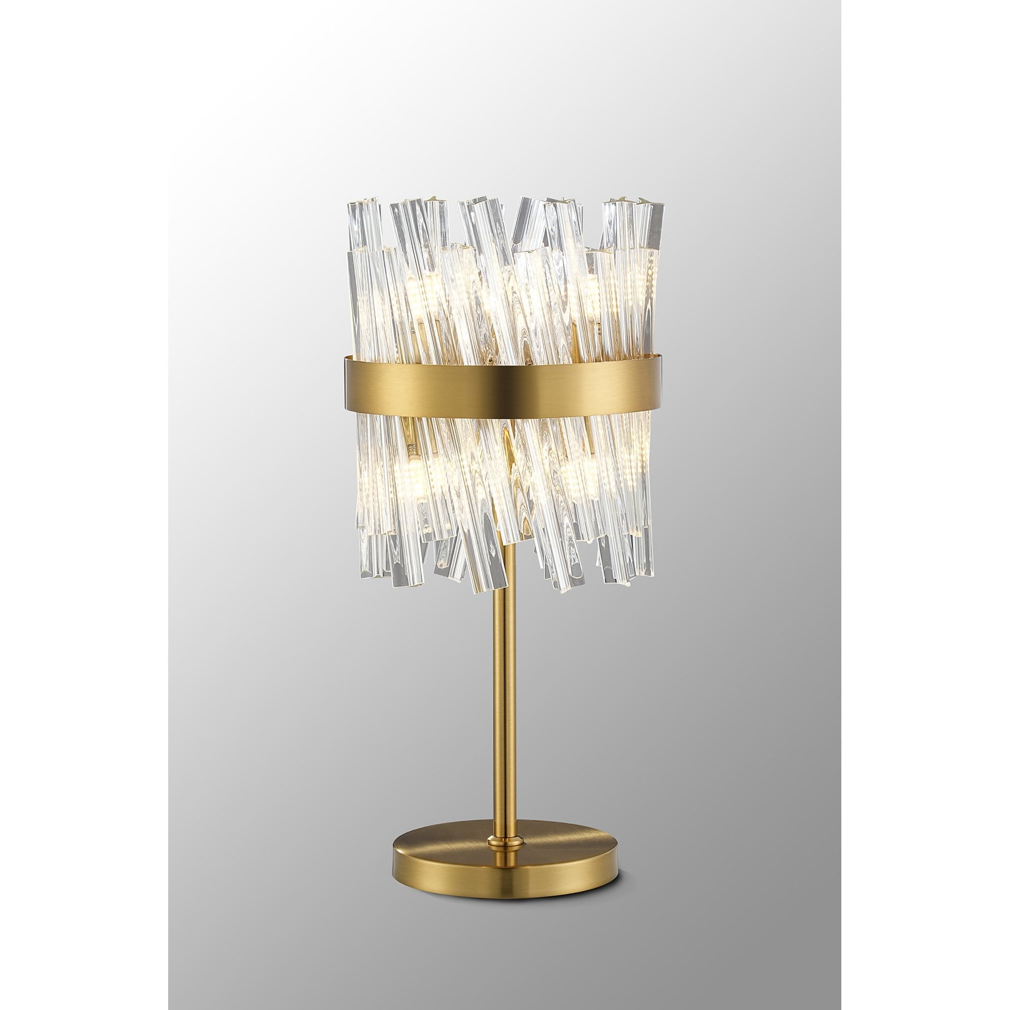 Fabula Farnley 6 Light Table Lamp - Brass & Clear Glass