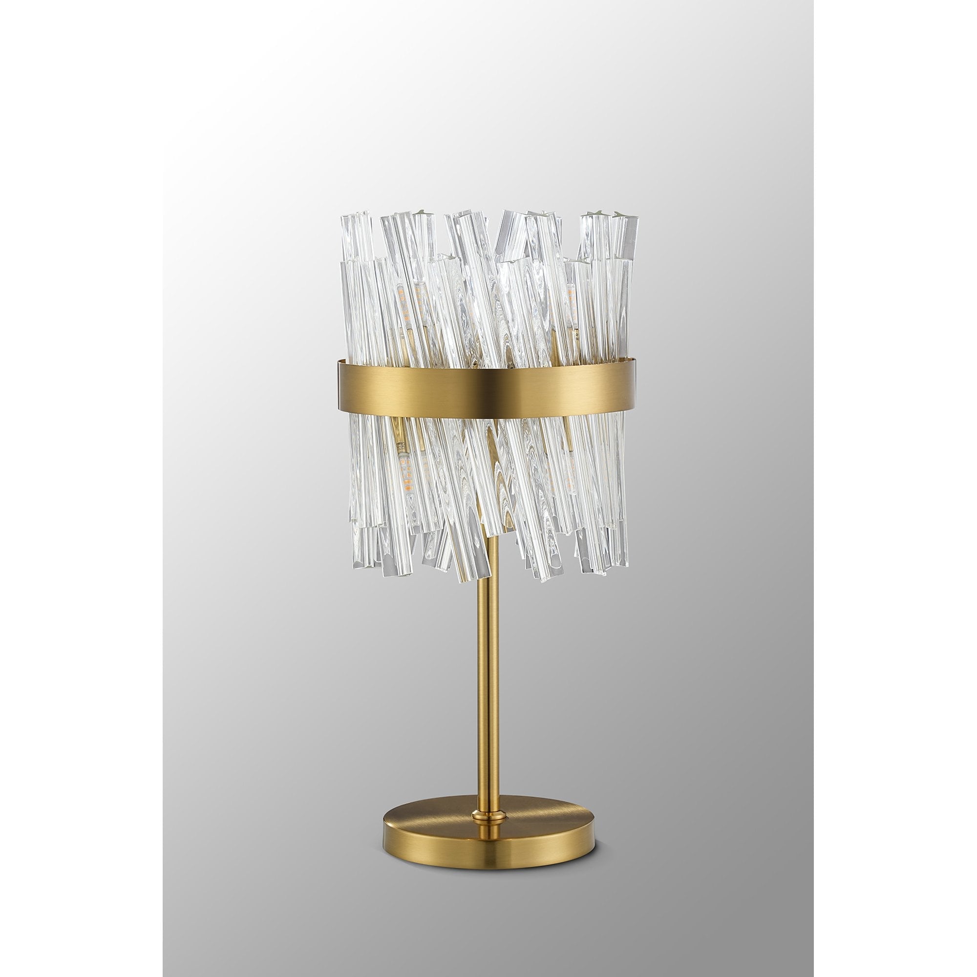 Fabula Farnley 6 Light Table Lamp - Brass & Clear Glass