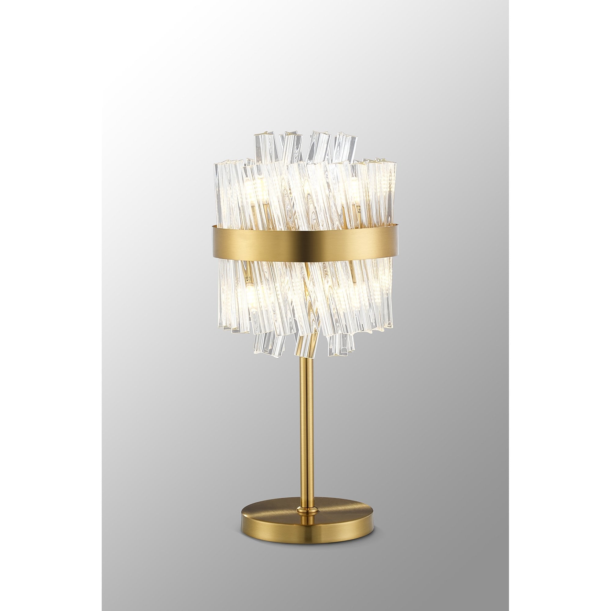 Fabula Farnley 6 Light Table Lamp - Brass & Clear Glass