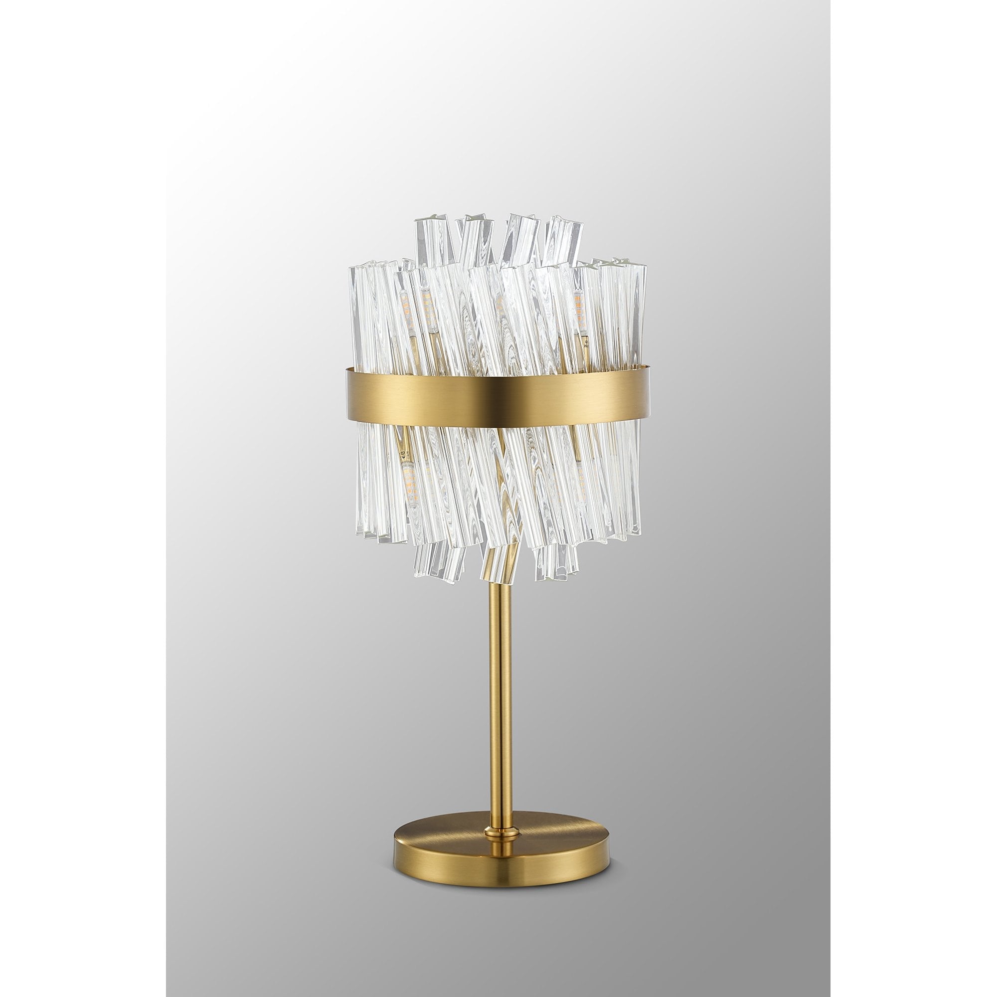 Fabula Farnley 6 Light Table Lamp - Brass & Clear Glass