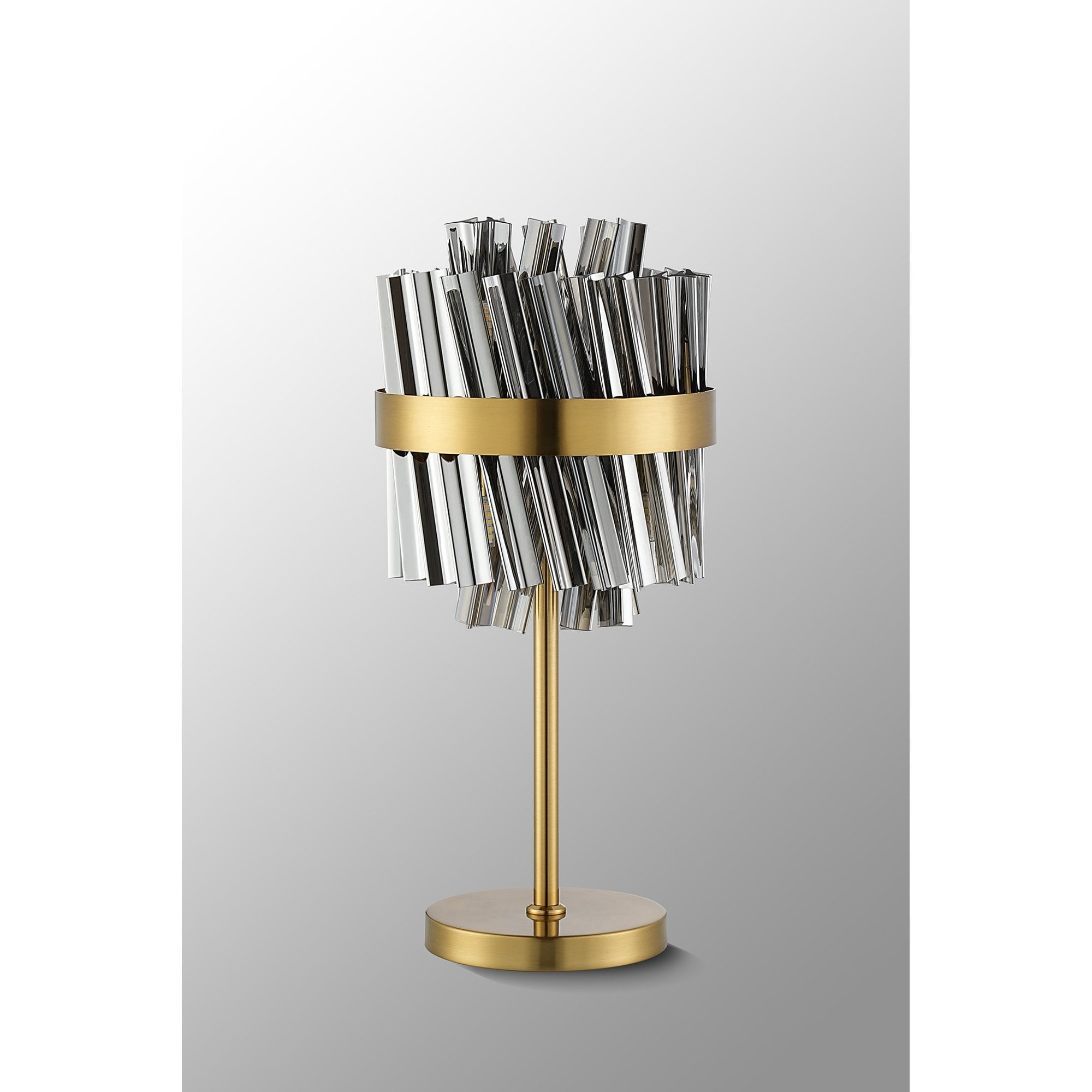 Fabula Farnley 6 Light Table Lamp - Brass & Smoked Glass