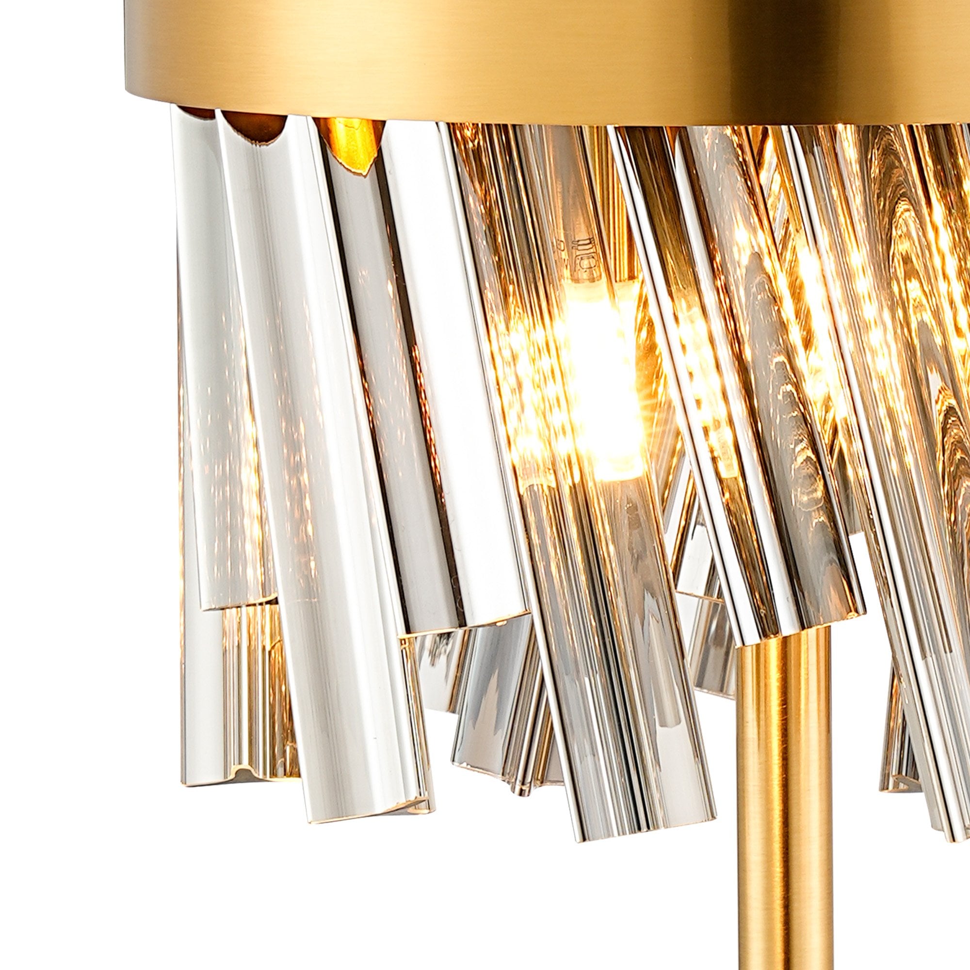 Fabula Farnley 6 Light Table Lamp - Brass & Smoked Glass