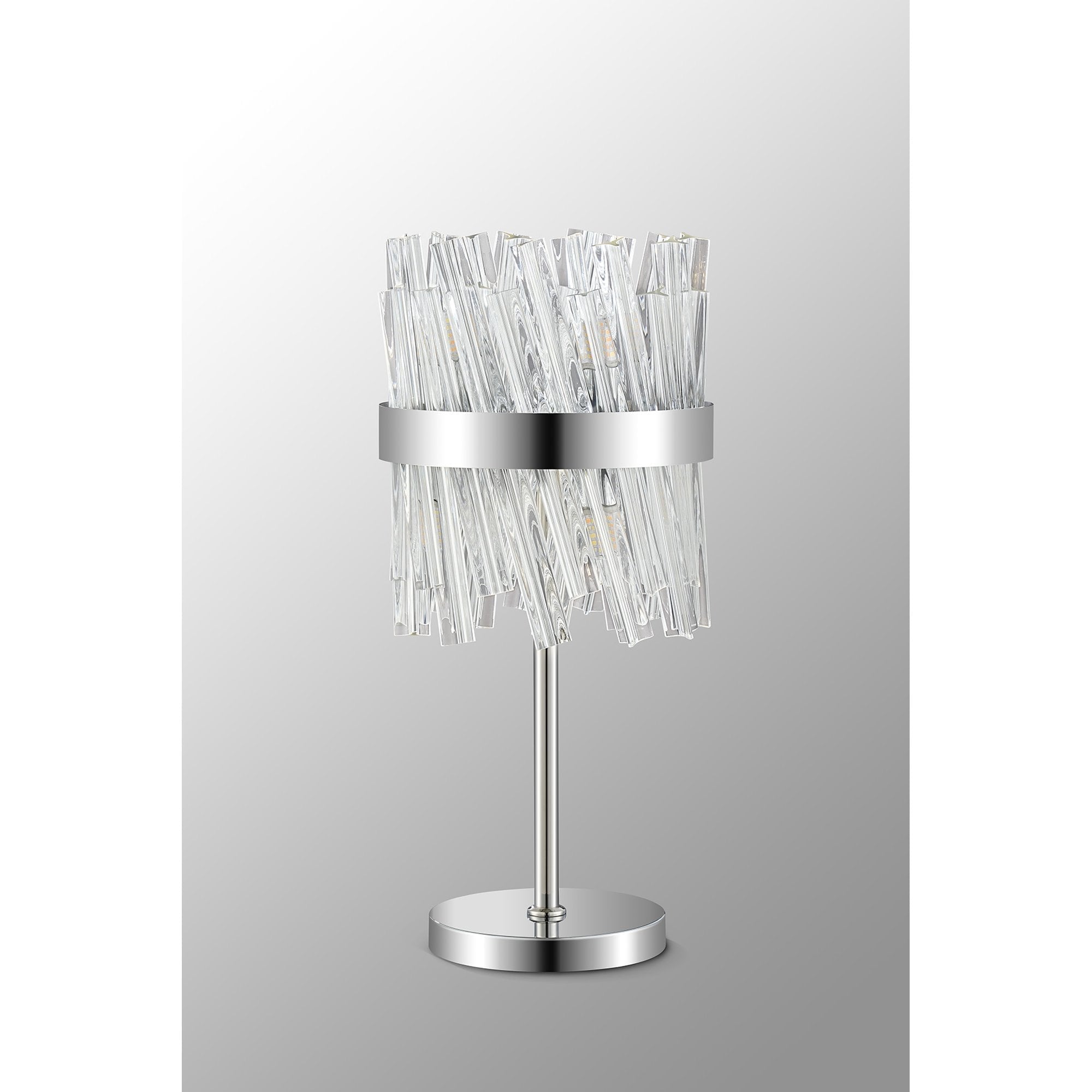 Fabula Farnley 6 Light Table Lamp - Polished Nickel & Clear Glass